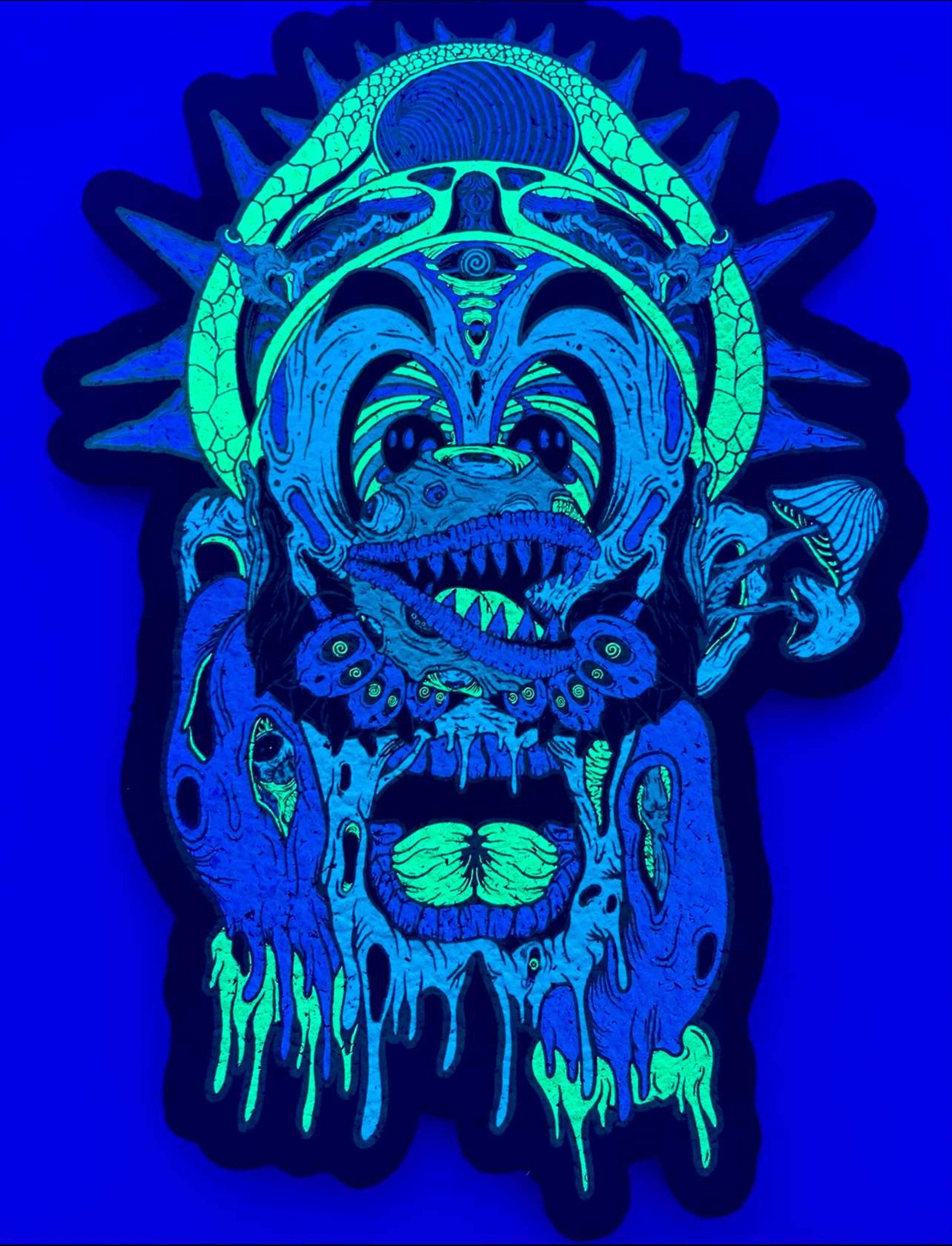 Preview pic of “Lost Luigi” Moodmat by Sketchy Eddie. Brand New, Sold Out, Limited Edition, Full UV