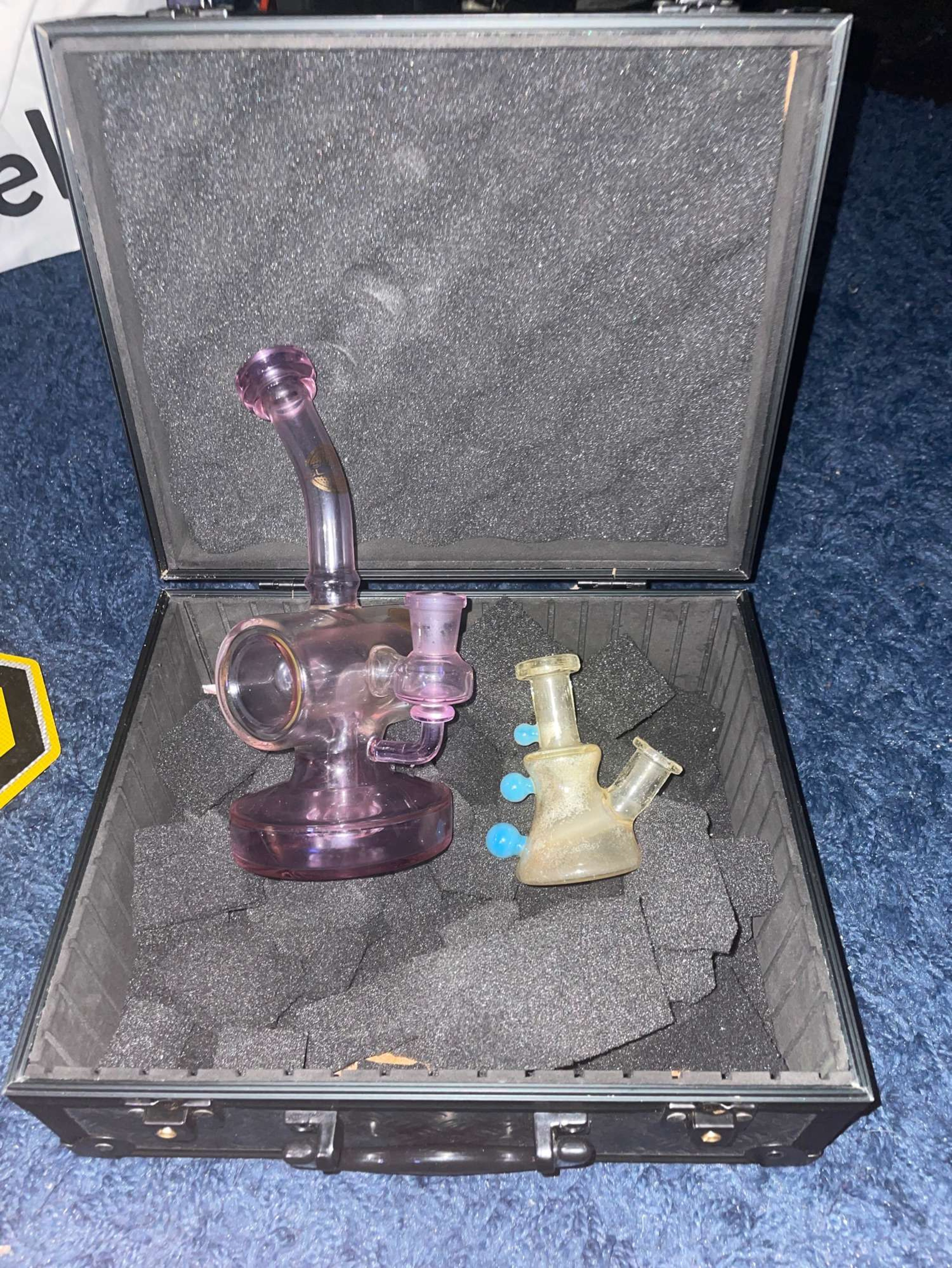 Preview pic of Happy time glass travel rig and on point glass purple rig