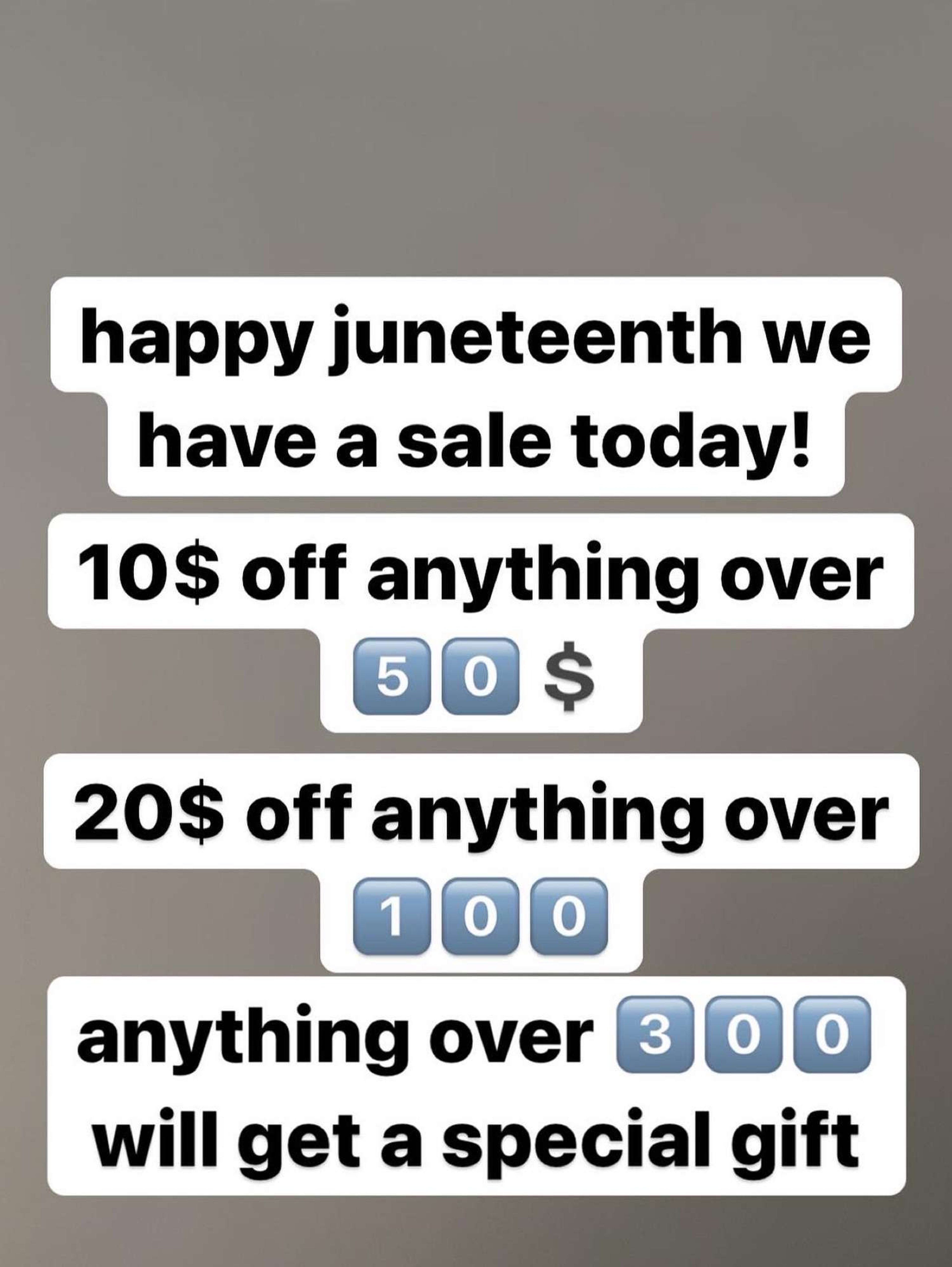 Preview pic of juneteenth sale hmu