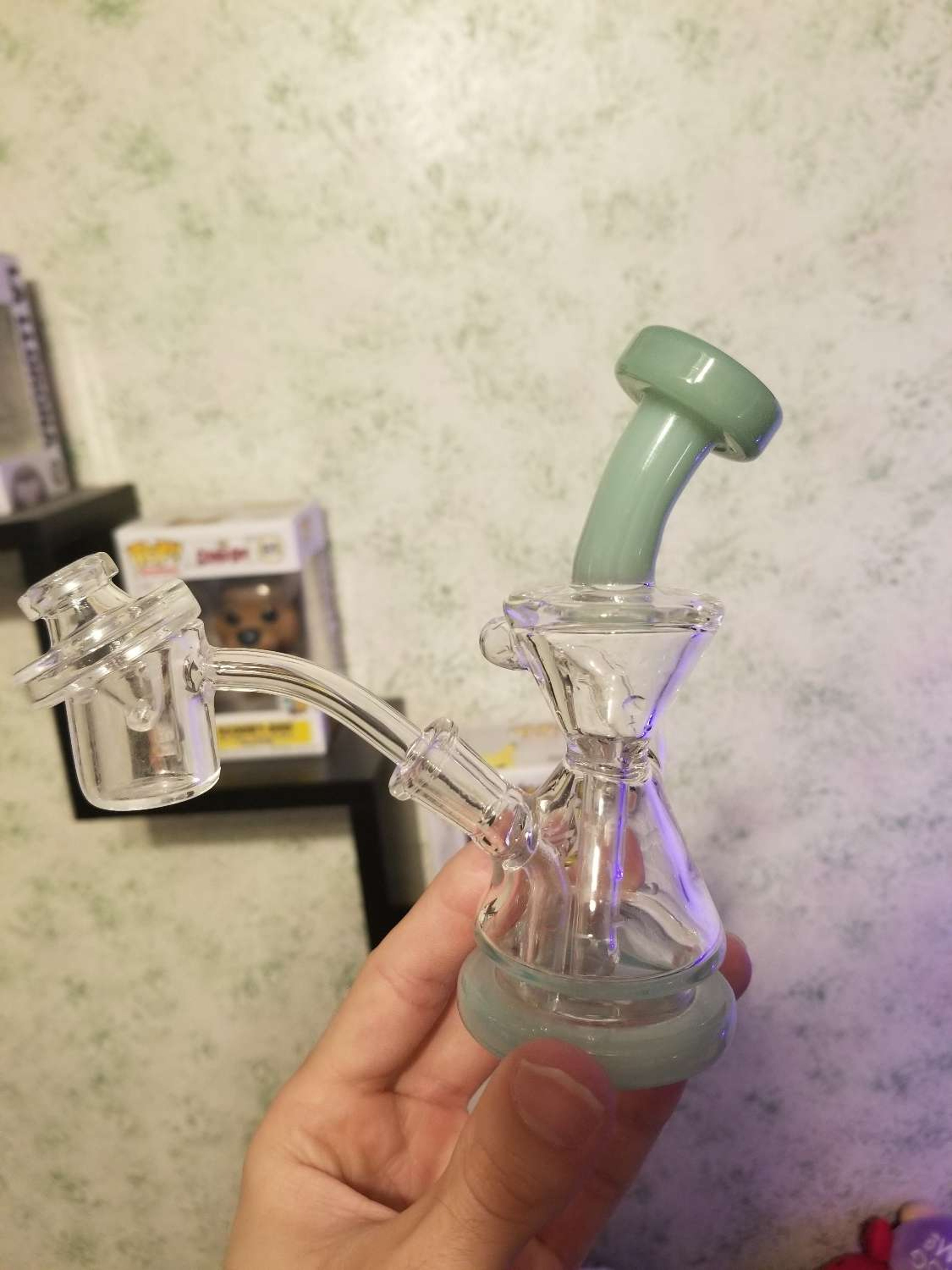 Mini Hourglass Recycler Rig 10mm 45 degree image 0