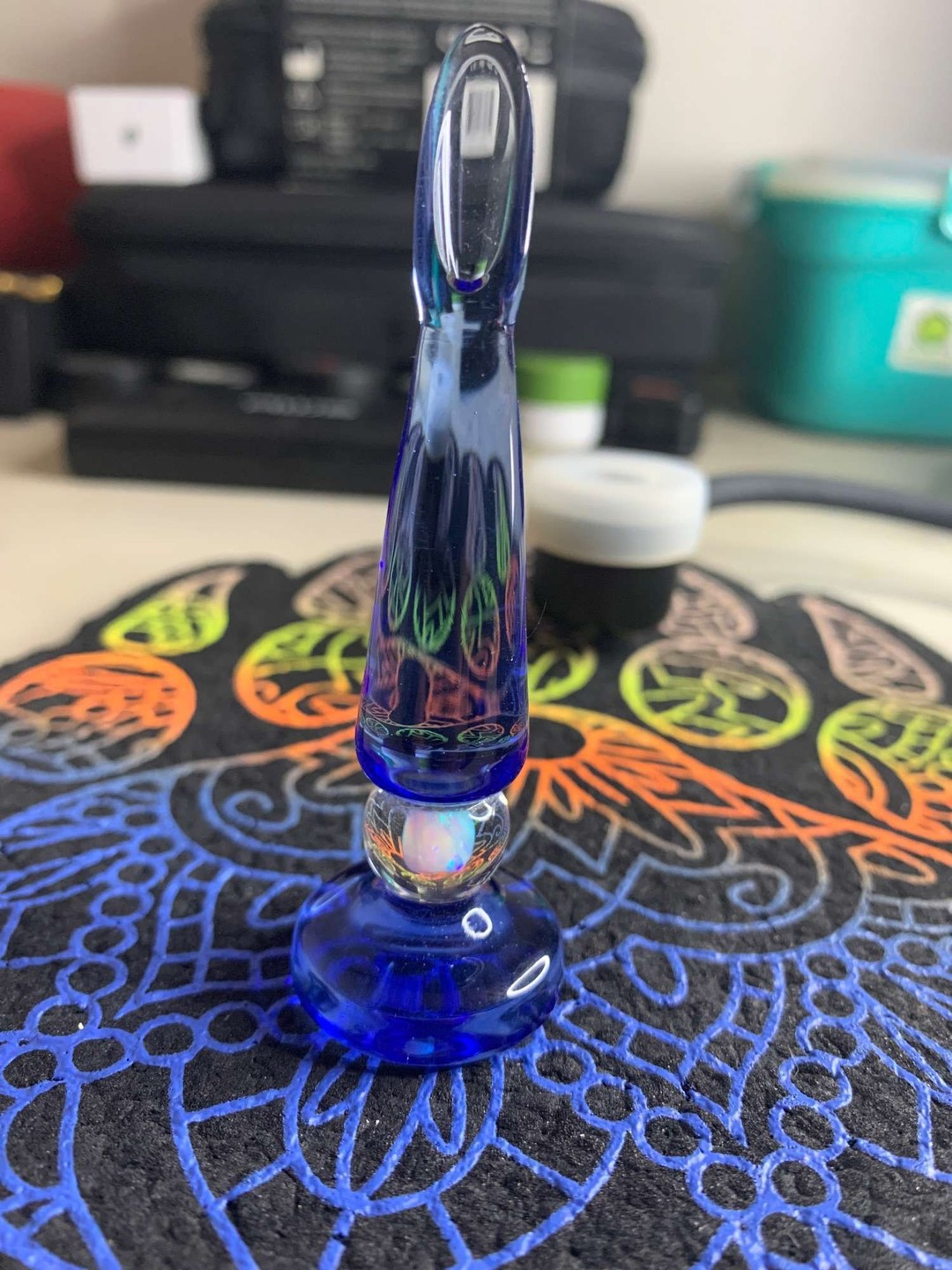 Preview pic of Soup glass blue dream opal scoop dab tool