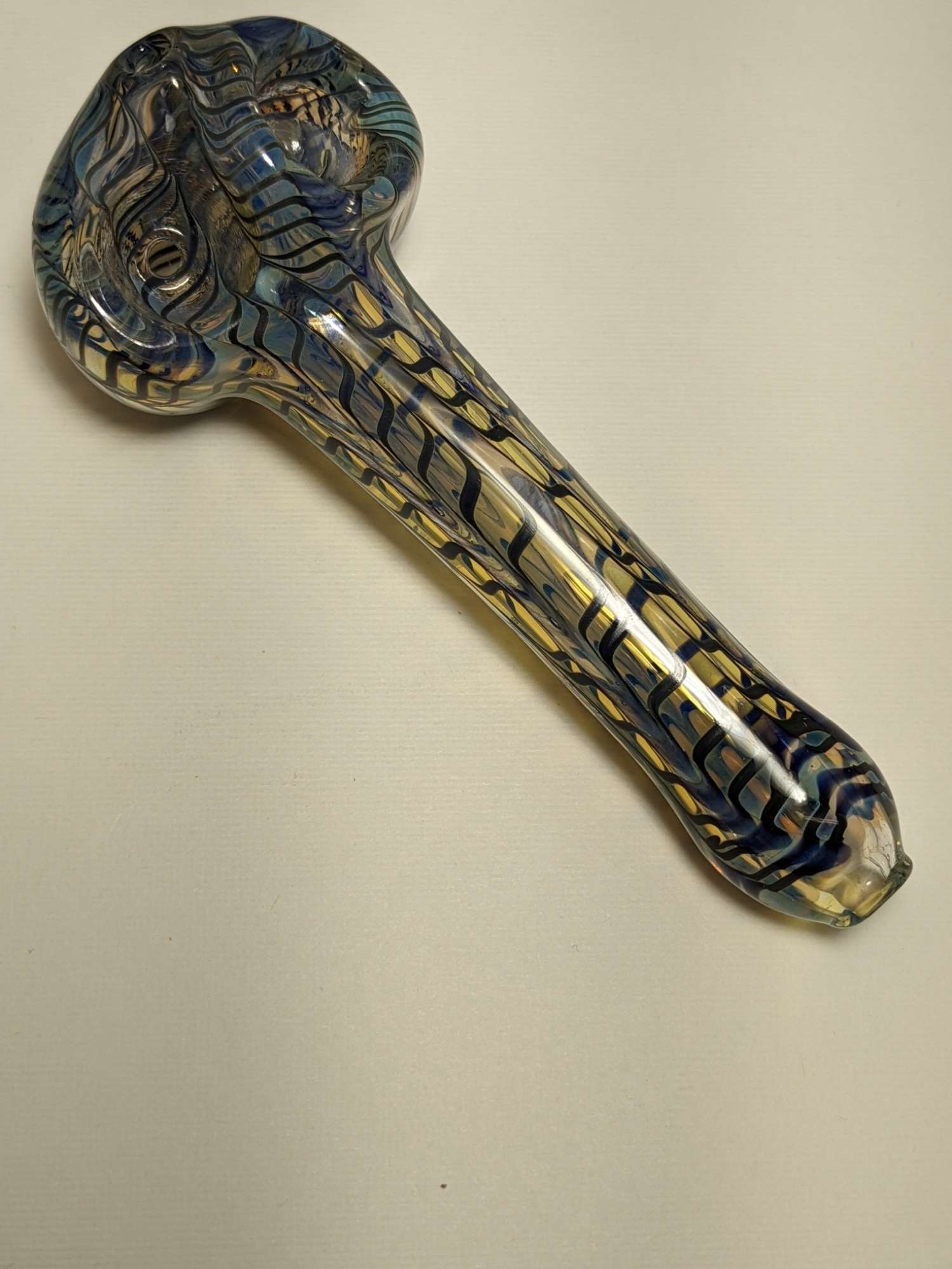 Blue Raked and Strung Double Bowl image 0