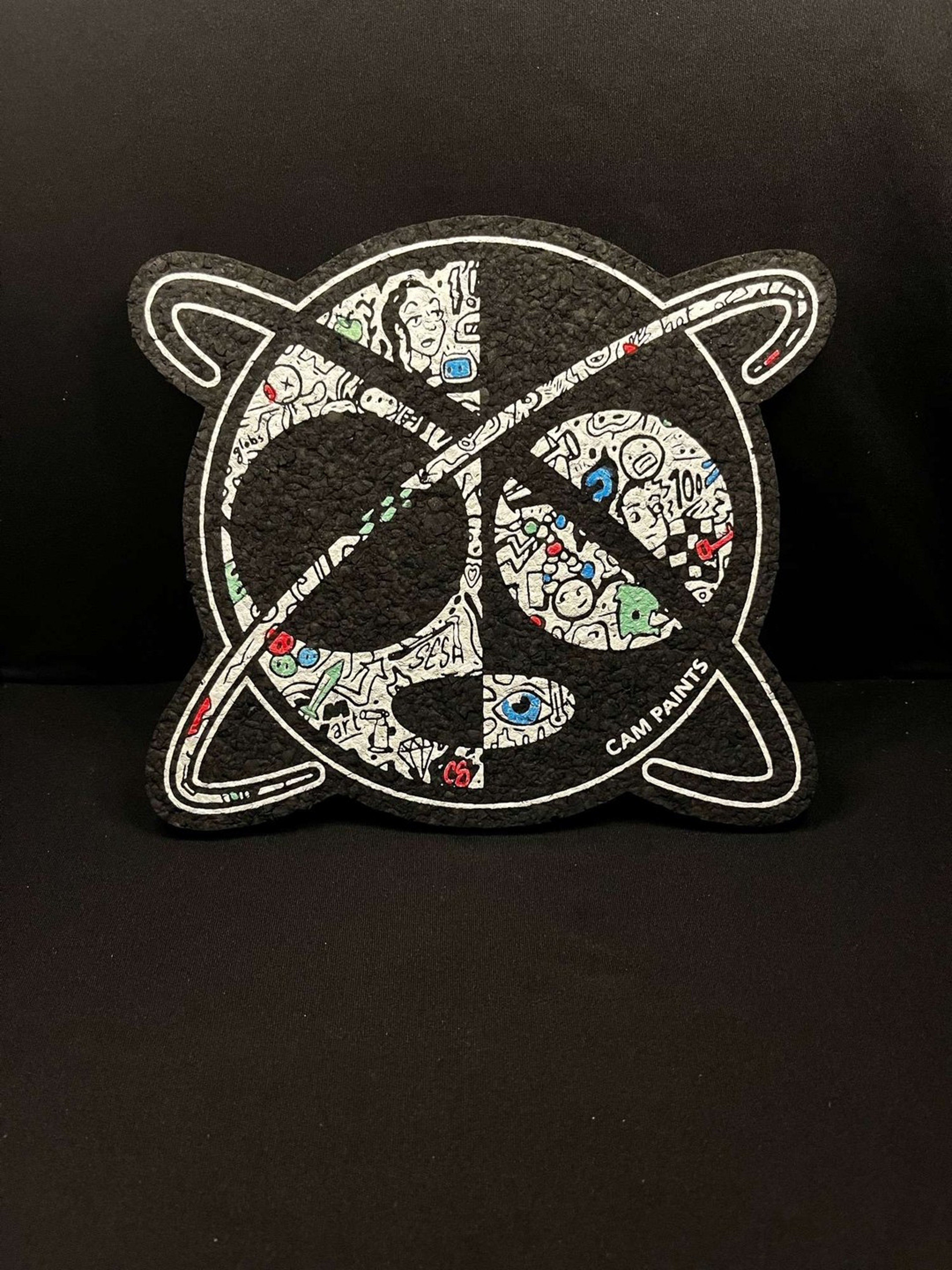 Preview pic of 1/1 Hand Embellished Muller x Cameron Schmidt x Moodmats 8” Coaster