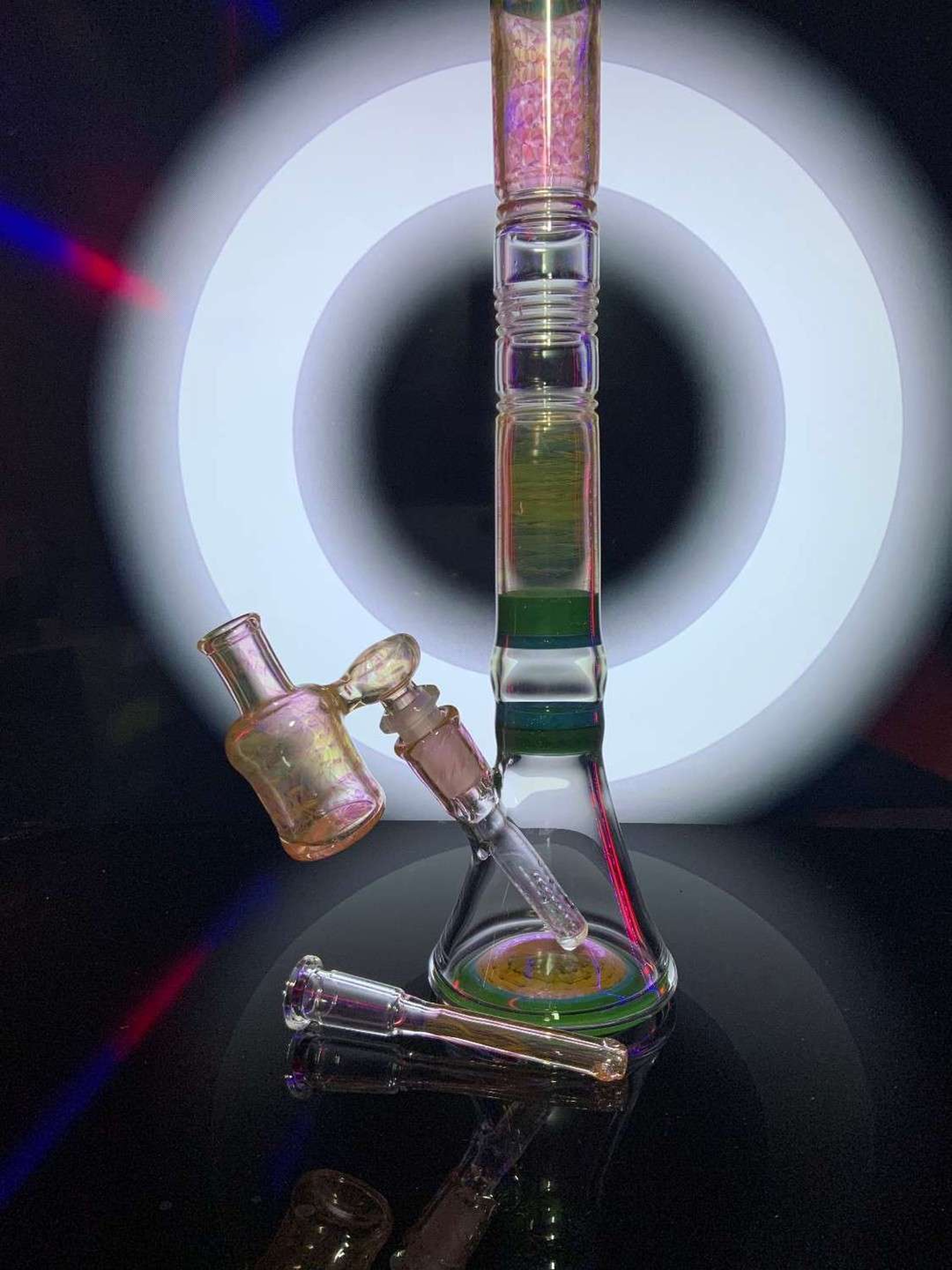 14mm Fumed Siglasslab Beaker w/mini monster stem image 0