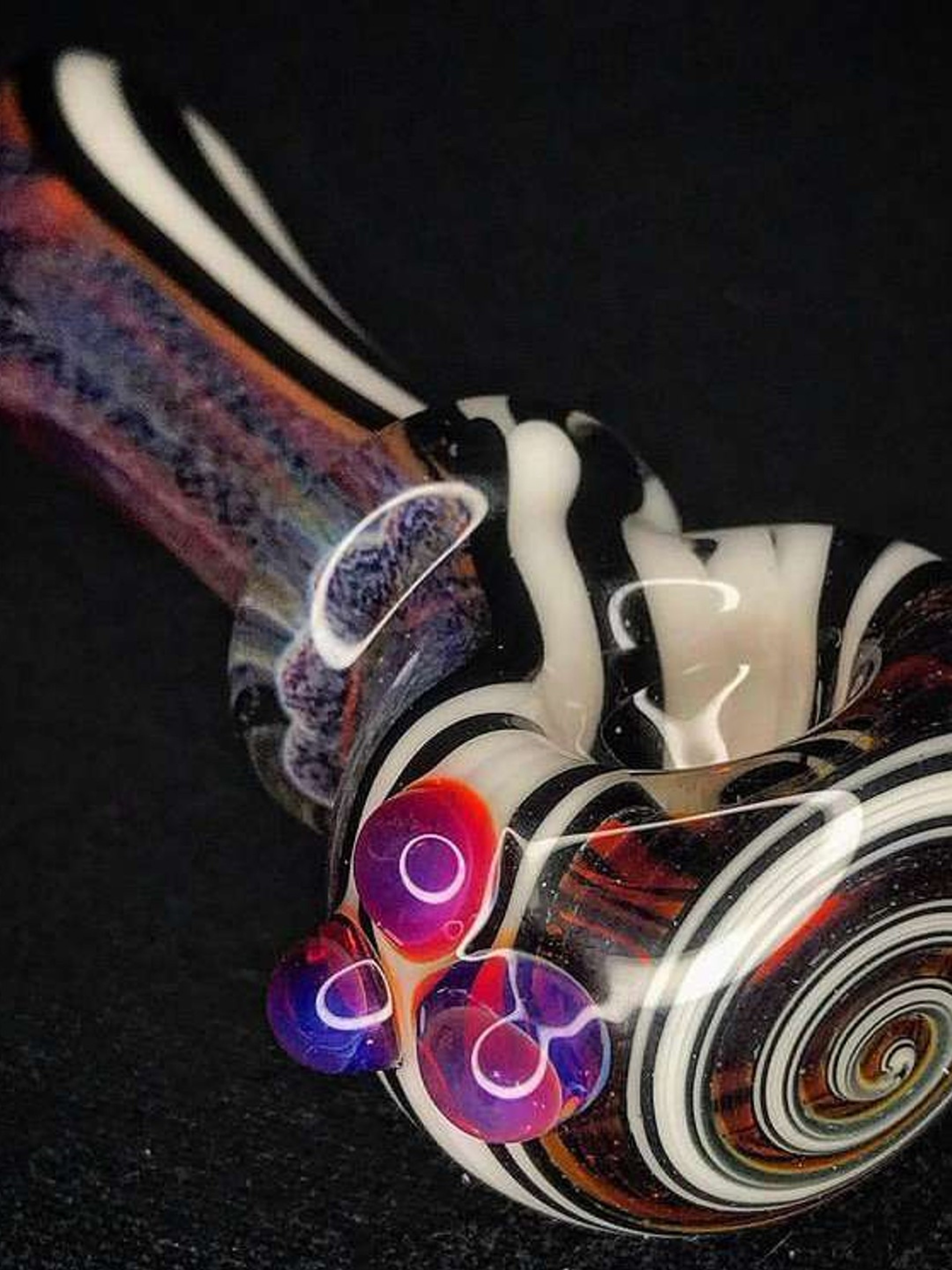 Preview pic of Mini worked Dichroic spoon pipe artist:TITZ glass