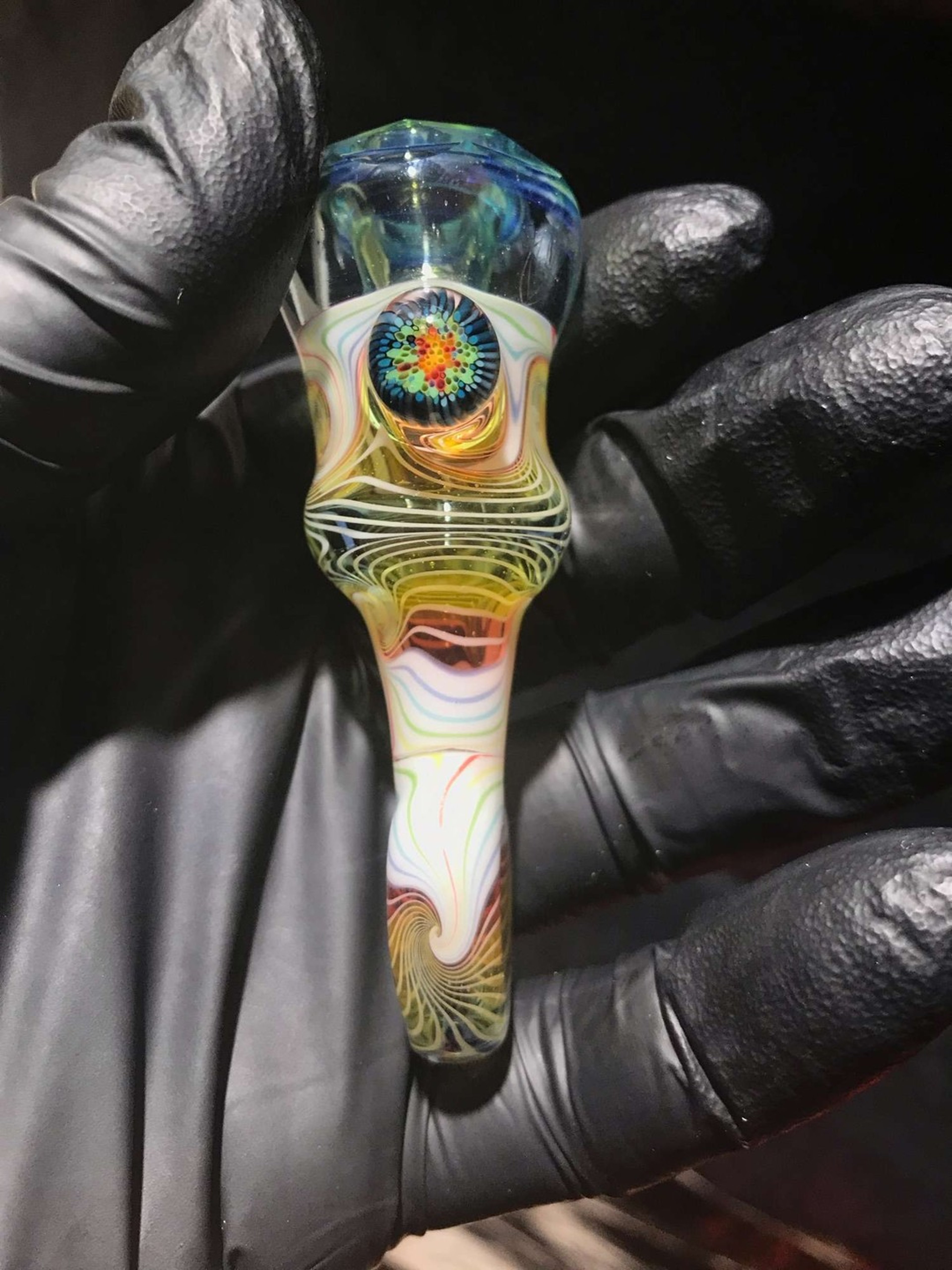 Preview pic of Cowboy glass faceted chillum new