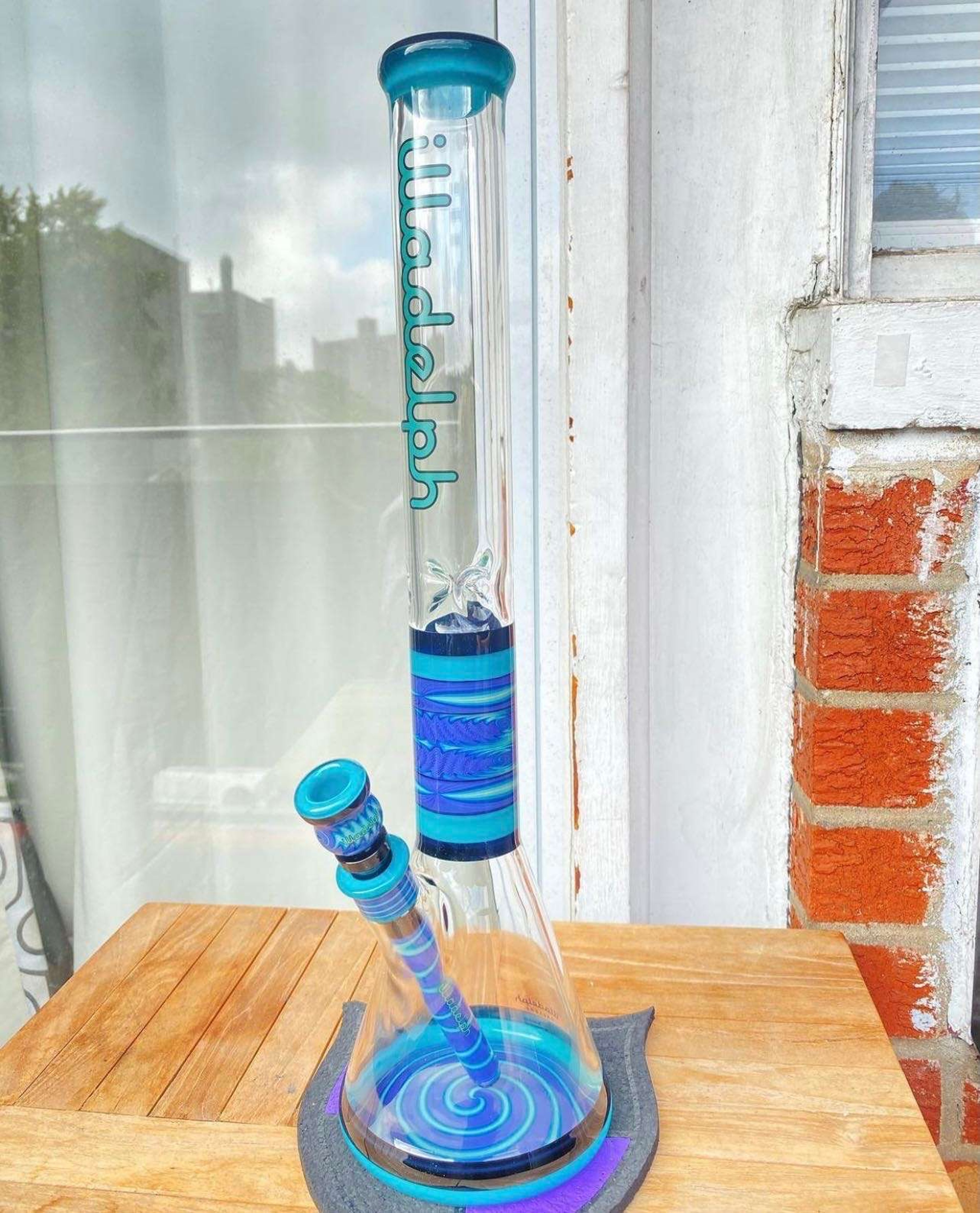 Illadelph Blurple Aqua Teal #44 Worked Beaker image 0
