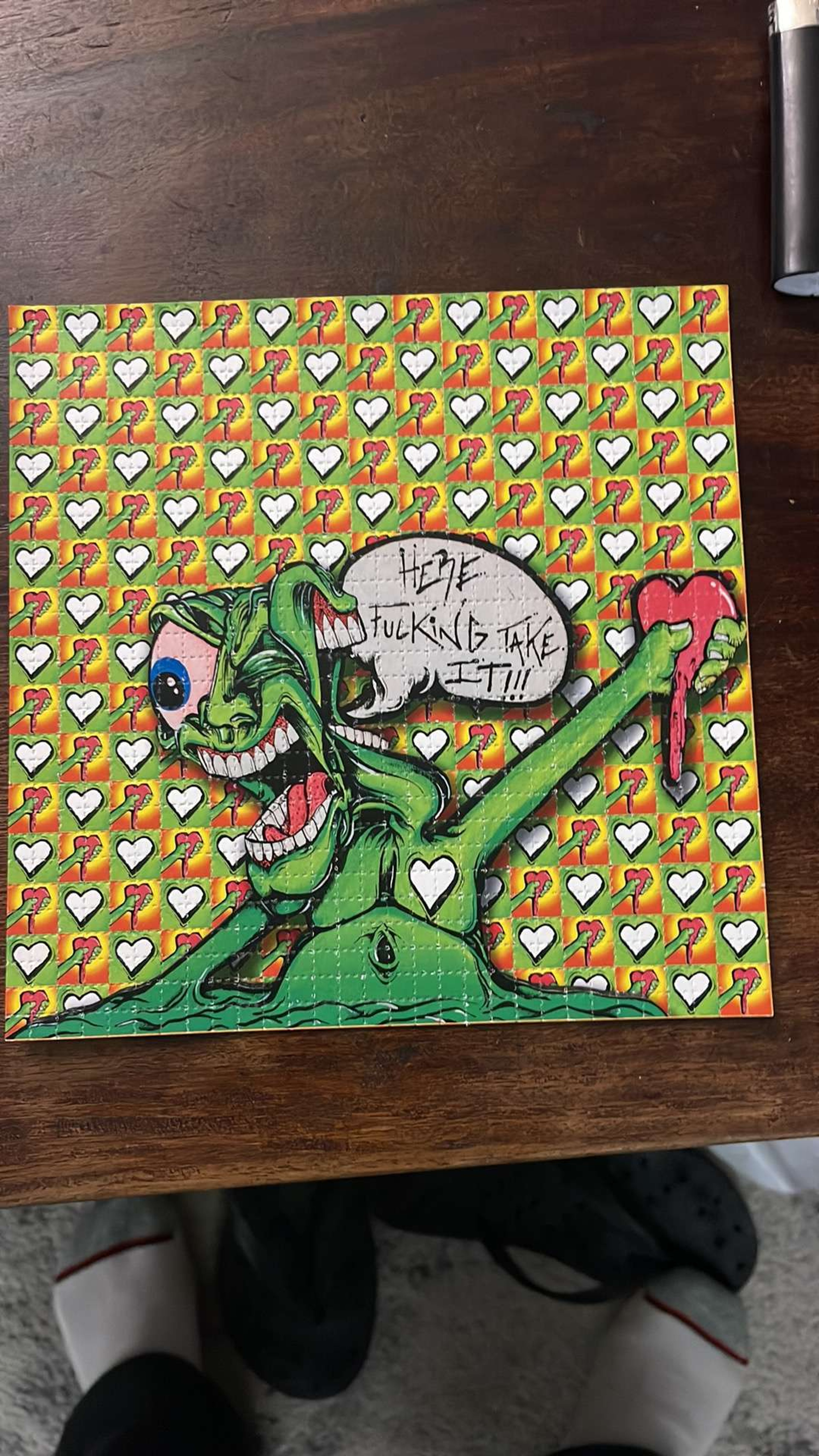 Aaron brooks “here fukn take it” blotter art image 0
