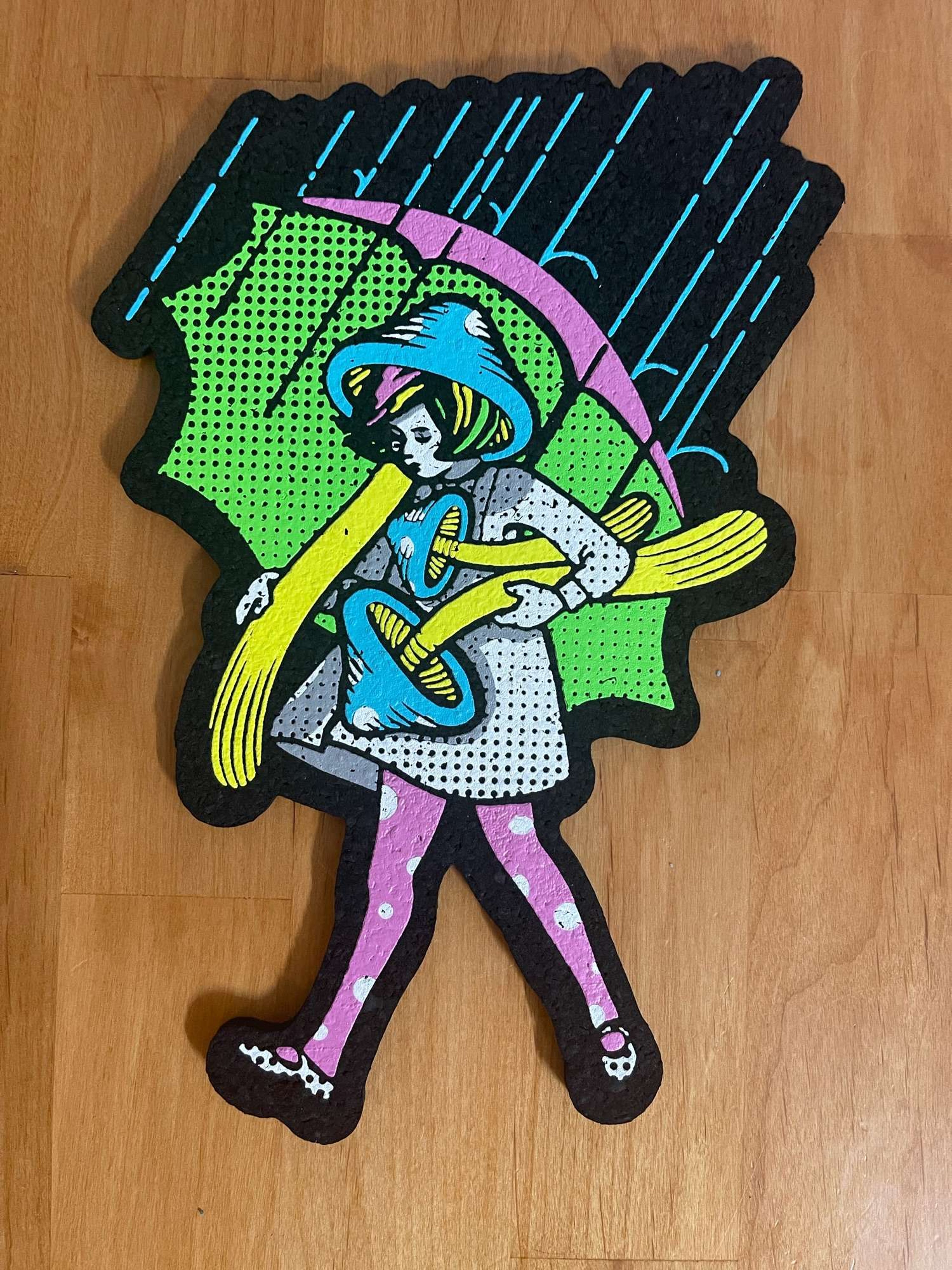 Preview pic of Slinger “Mushroom Girl” Moodmat, UV & Glow, Brand New, Sold out, Limited Edition