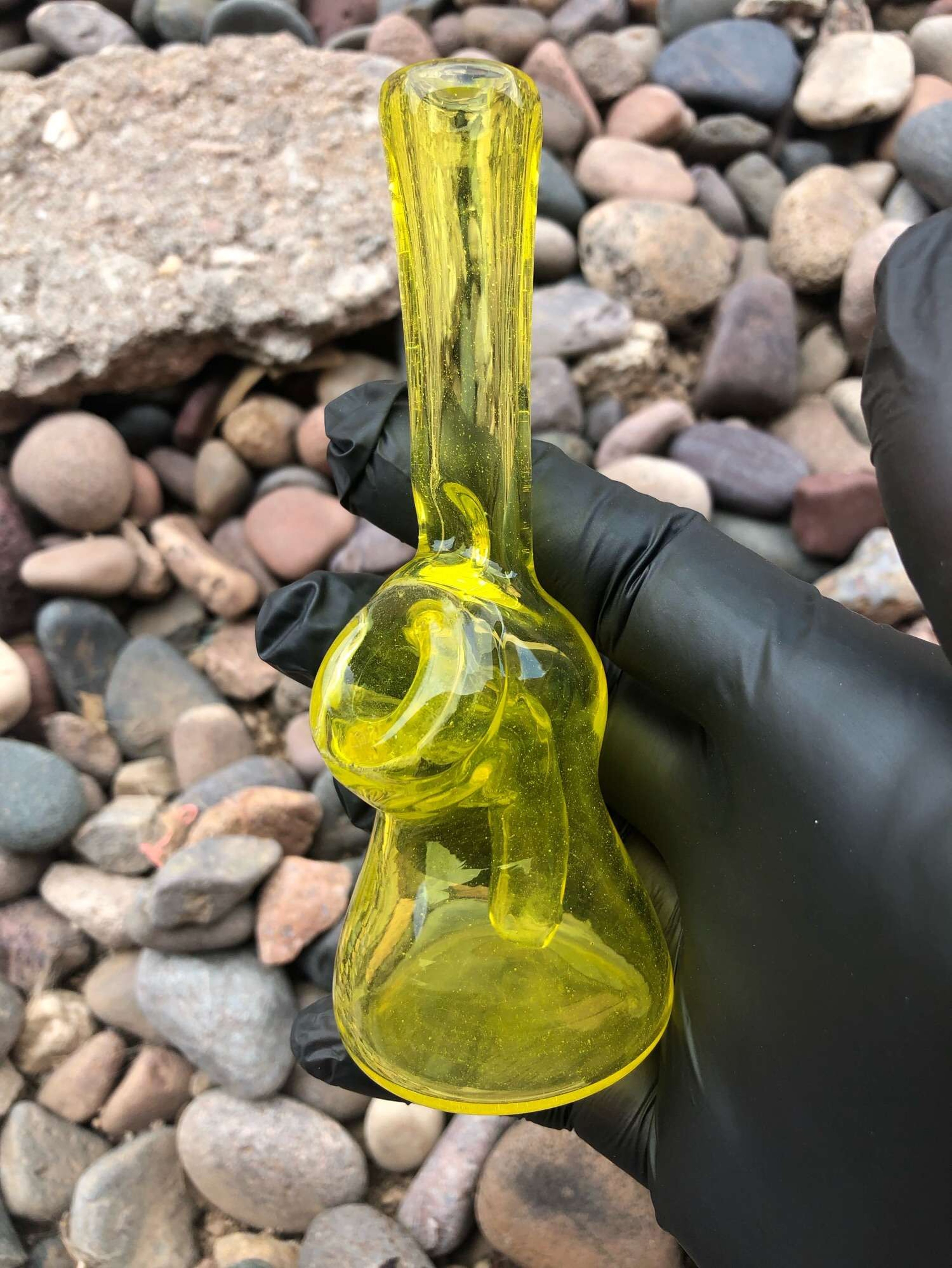 Preview pic of @calsmithglass Lemon Drop Mini Rig 10mm 5in