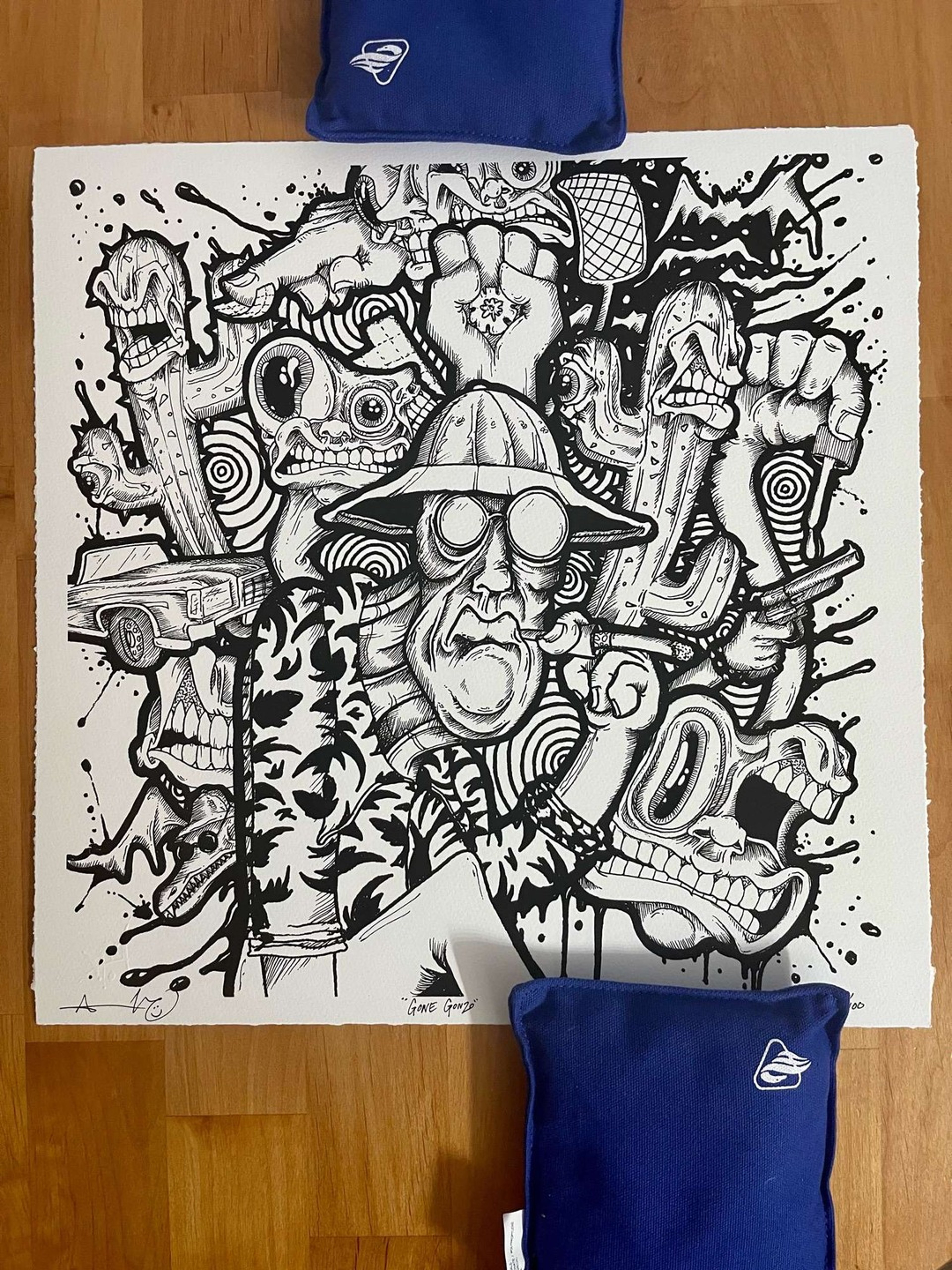 Preview pic of “Gone Gonzo” 16x16 inch Giclee Print, Sold Out, Limited Edition, Brand New, 10/10 condition 