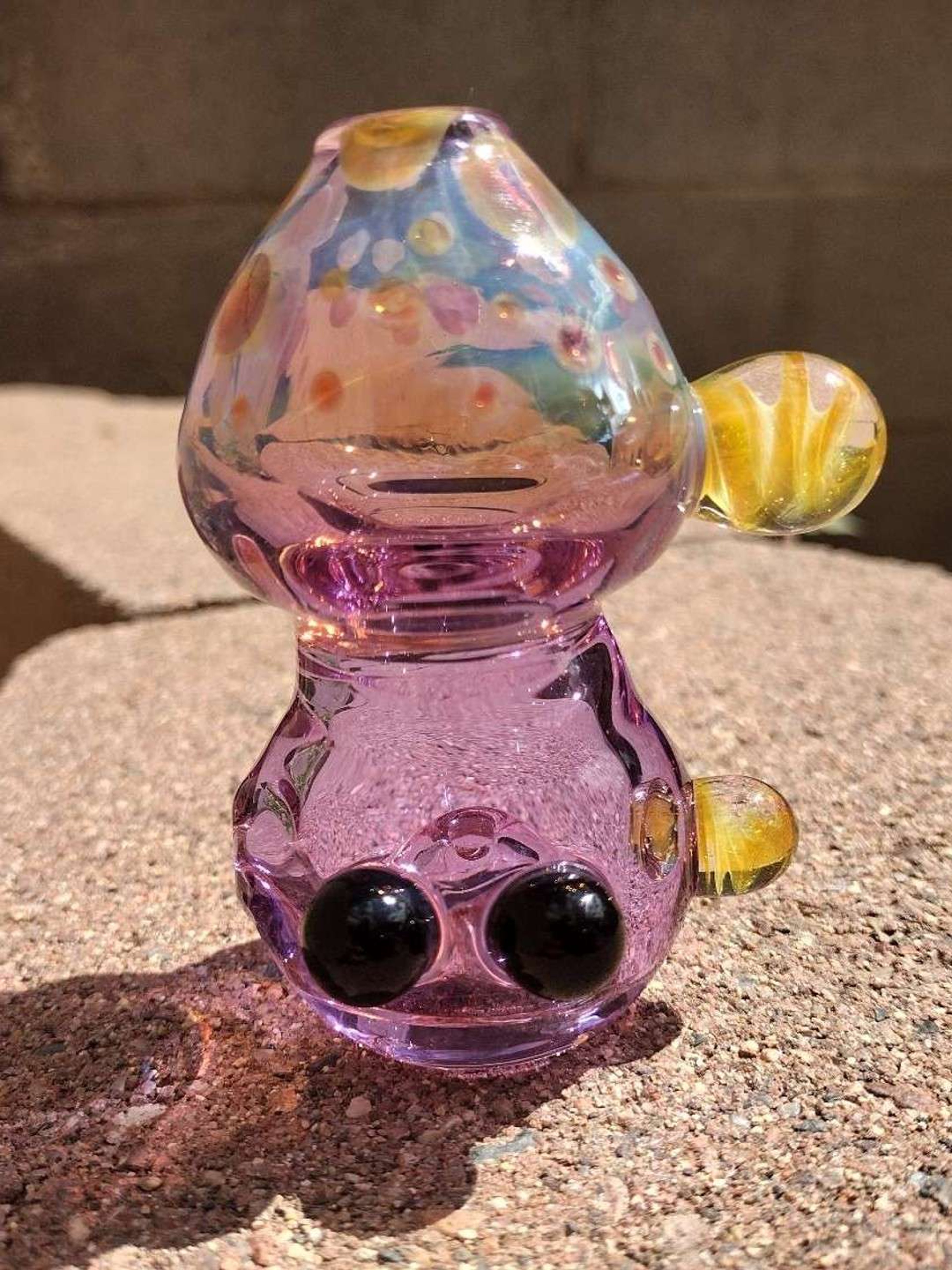 Purple mushroom chillum sculpture image 0
