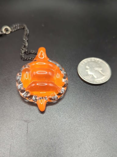 Preview pic of Orange Turtle Shell Pendant by @SideSmilesArt