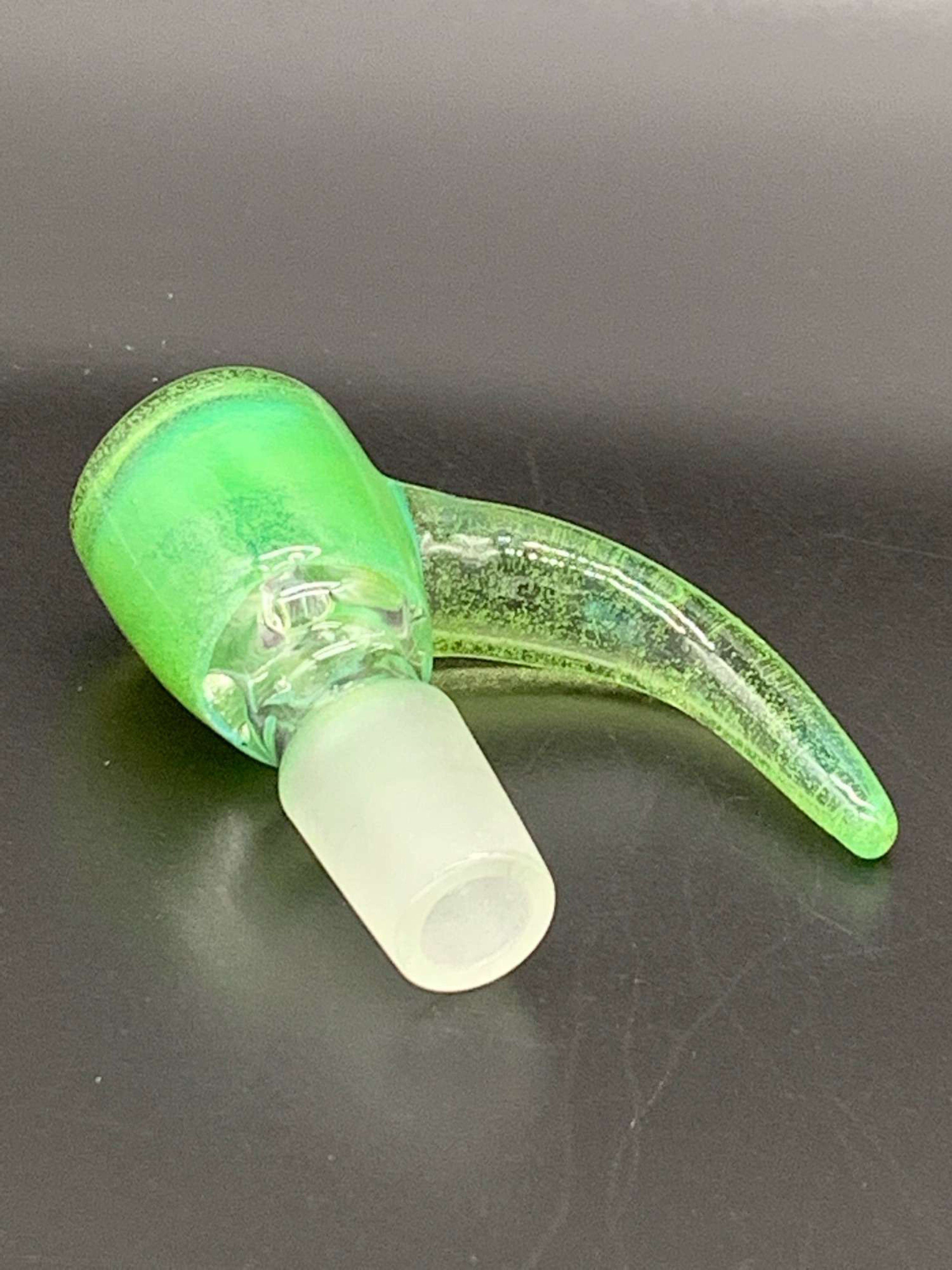 Fun dumb mental glass green horned bowl image 0