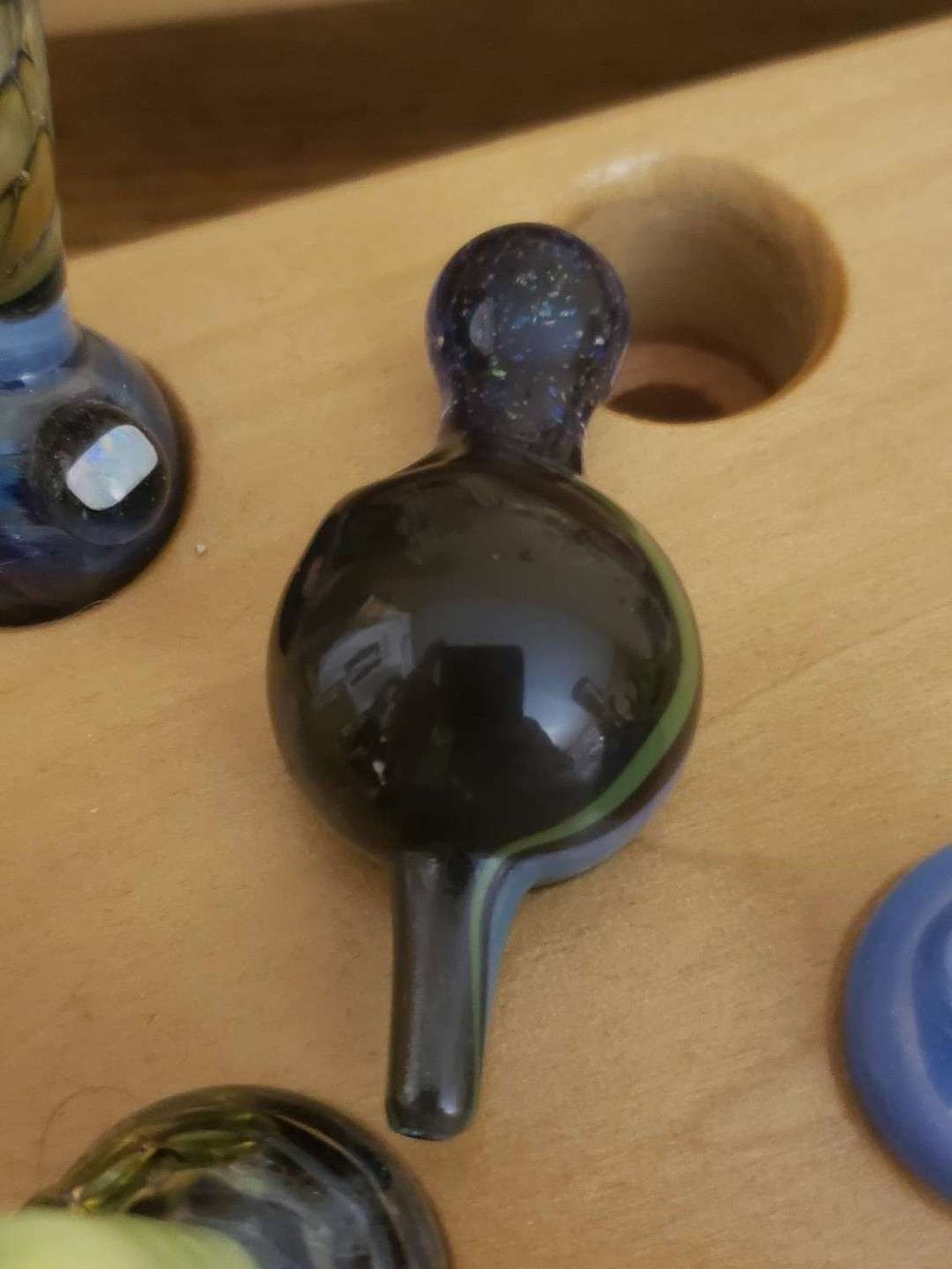 Preview pic of Paulson Pieces 25mm bubble cap crushed opal handle