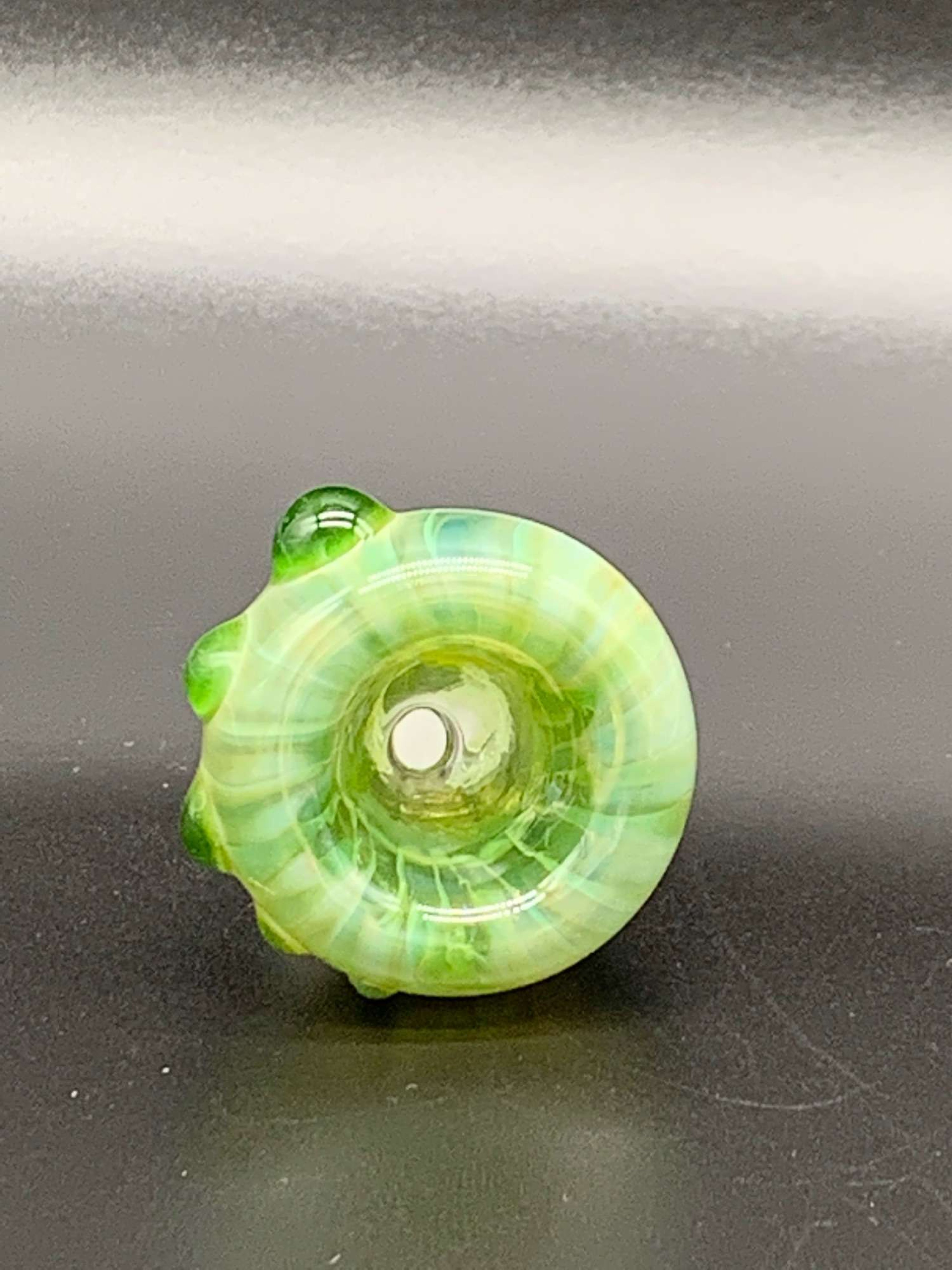 Fun dumb mental glass green dot bowl image 0