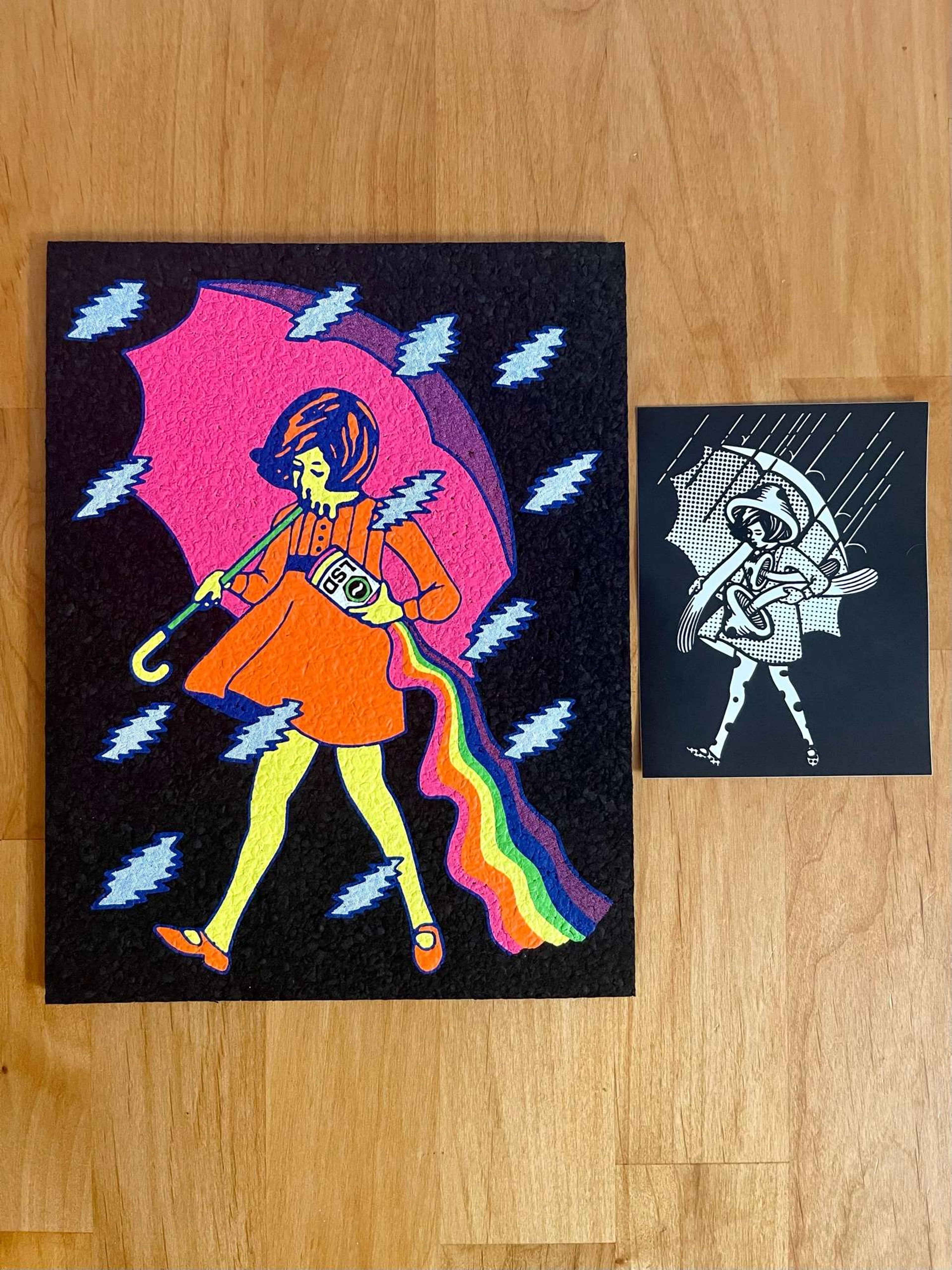 Preview pic of Slinger “Sandoz Girl Moodmat ” UV Moodmat & Sticker, Brand New, Sold out, Limited Edition