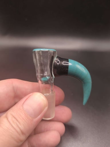 Preview pic of 14mm Teal and Black horned slide by @papa_pglass