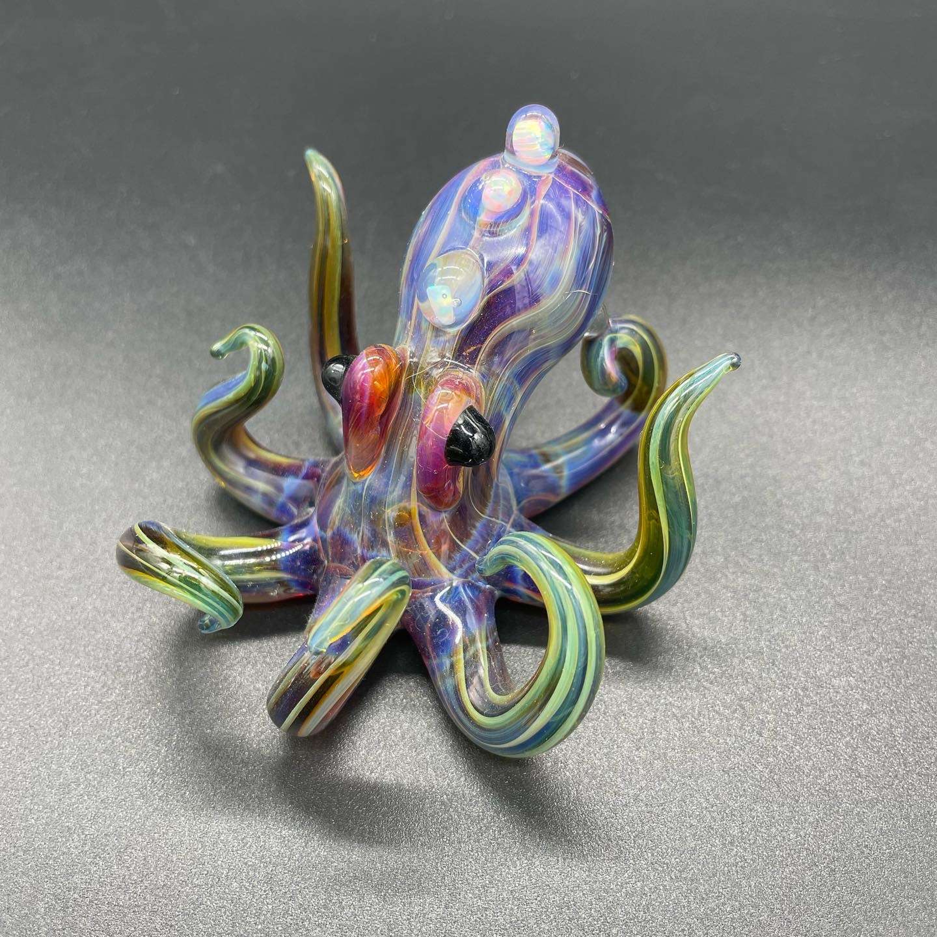 Preview pic of Functional Octopus Pendant Triple Opal in Amber Purple