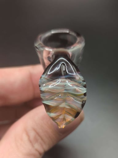 Preview pic of Dusk multi-hole leaf handle 14mm slide by @brimstone.glass
