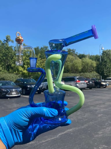 Preview pic of Full size blue/green recycler with banger set 