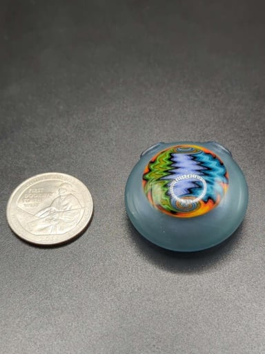 Preview pic of Ra_Glass Light Blue Hollow Wigwag pendy