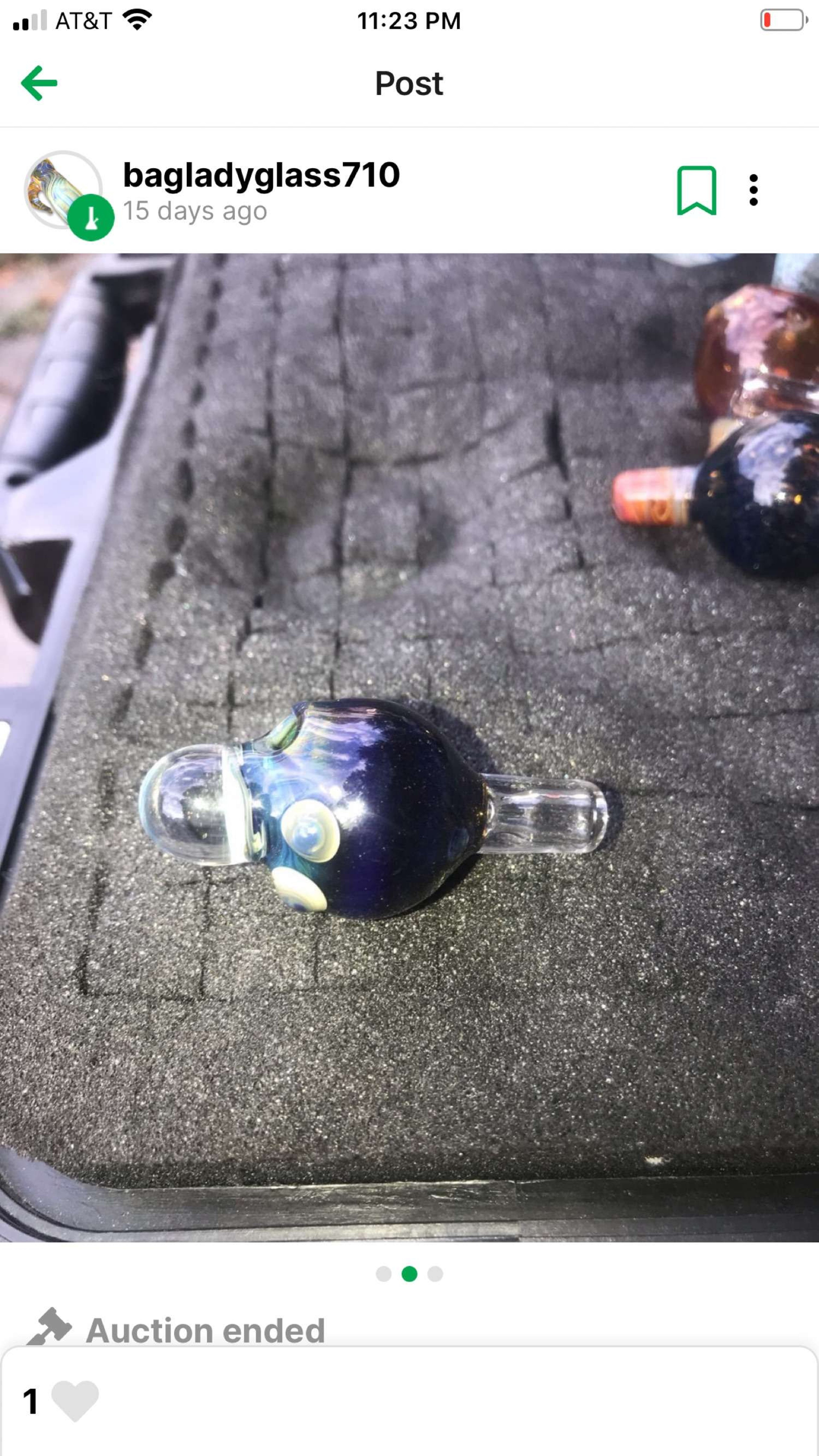 Preview pic of Bubble cap blue stardust trippy fume marble on top