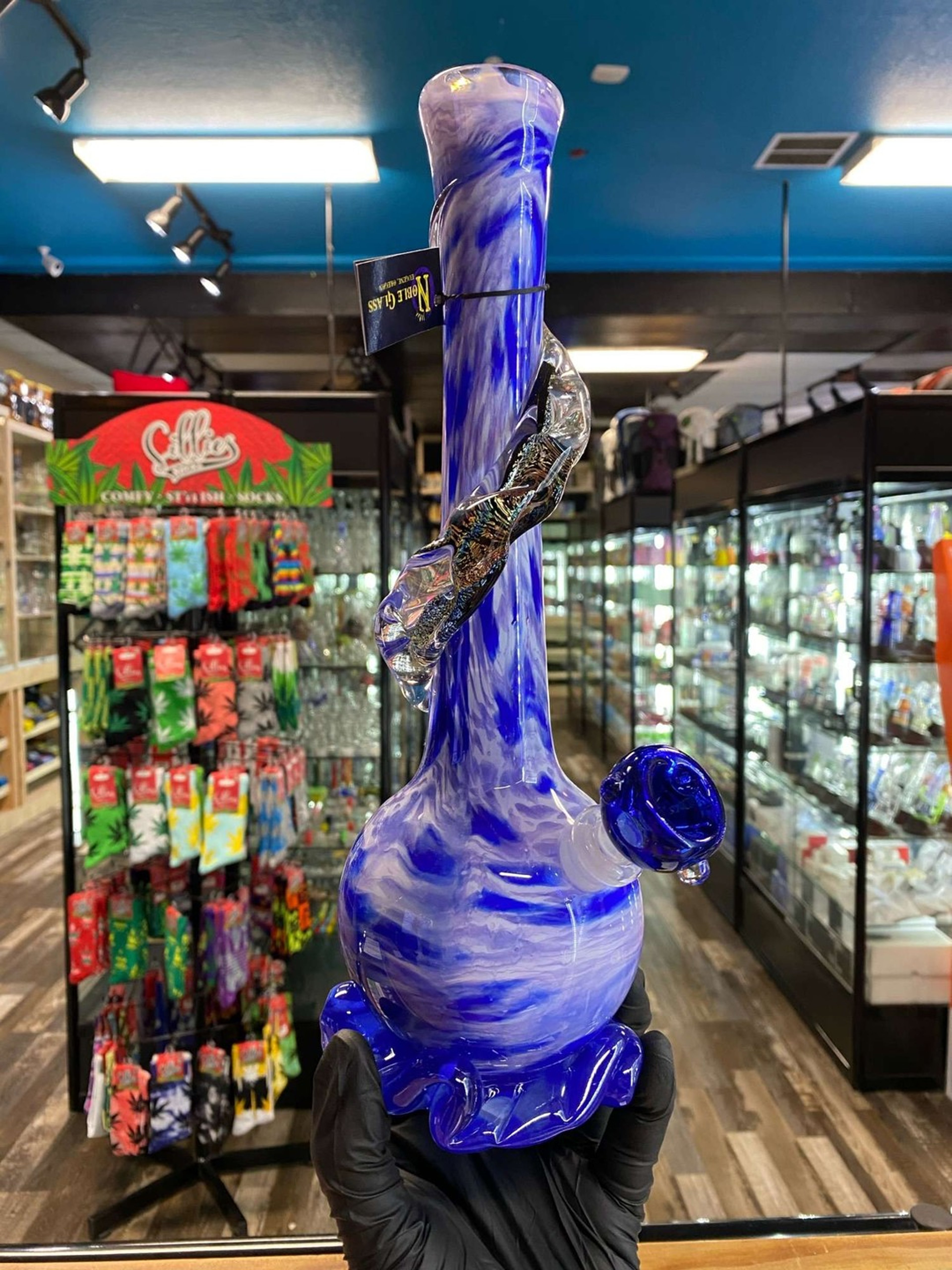 Violet Blue galaxy swirl disto by Noble Glass  image 0