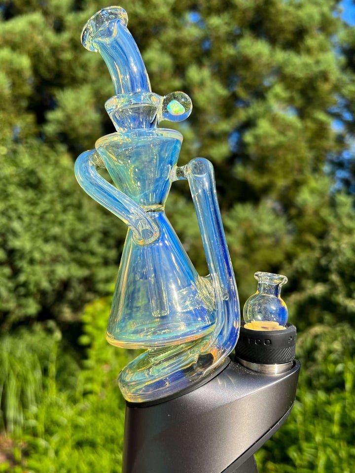 Fume Sunset Puffco Peak Recycler with Opal 