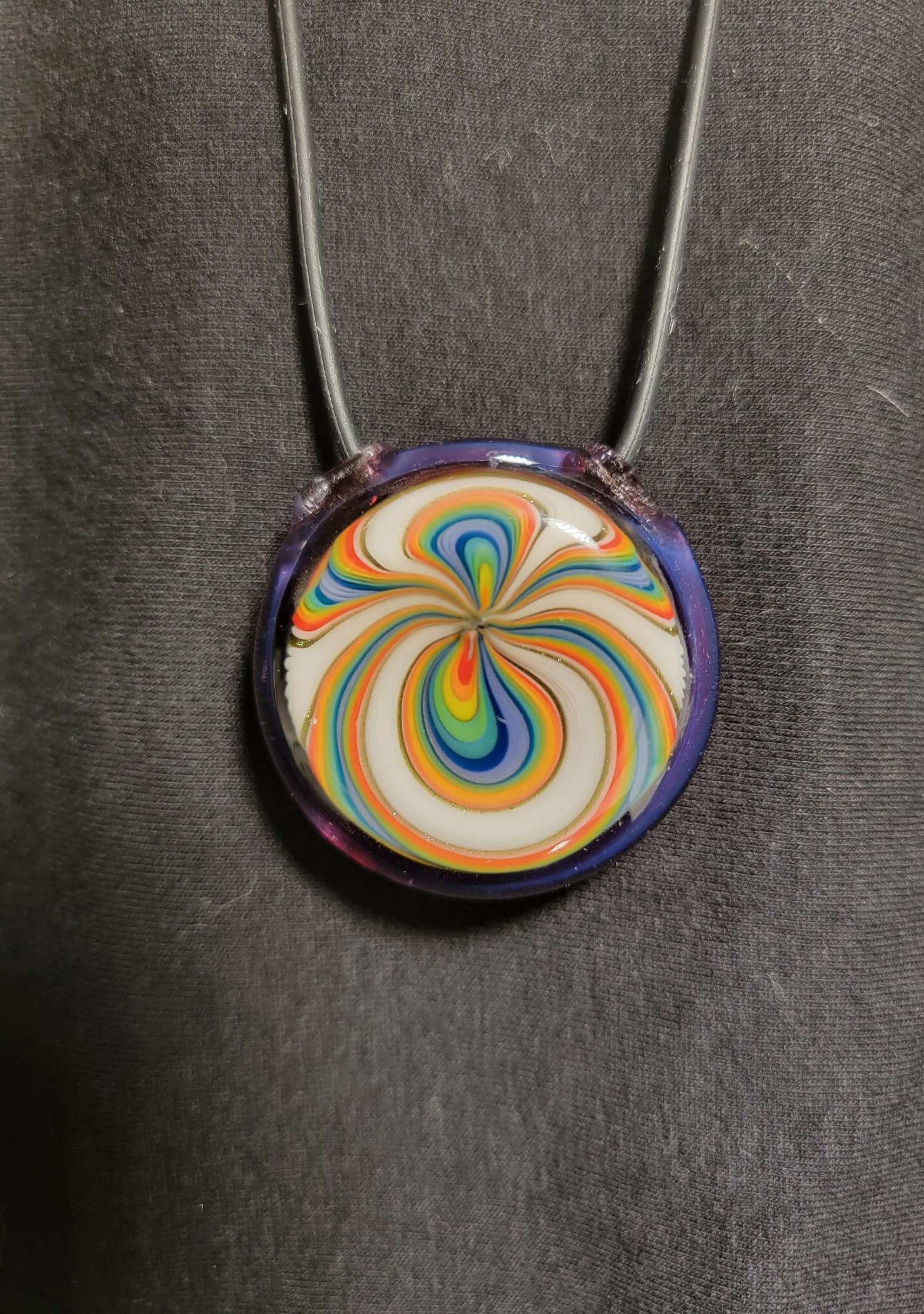 Rainbow hollow pendant #1 image 0
