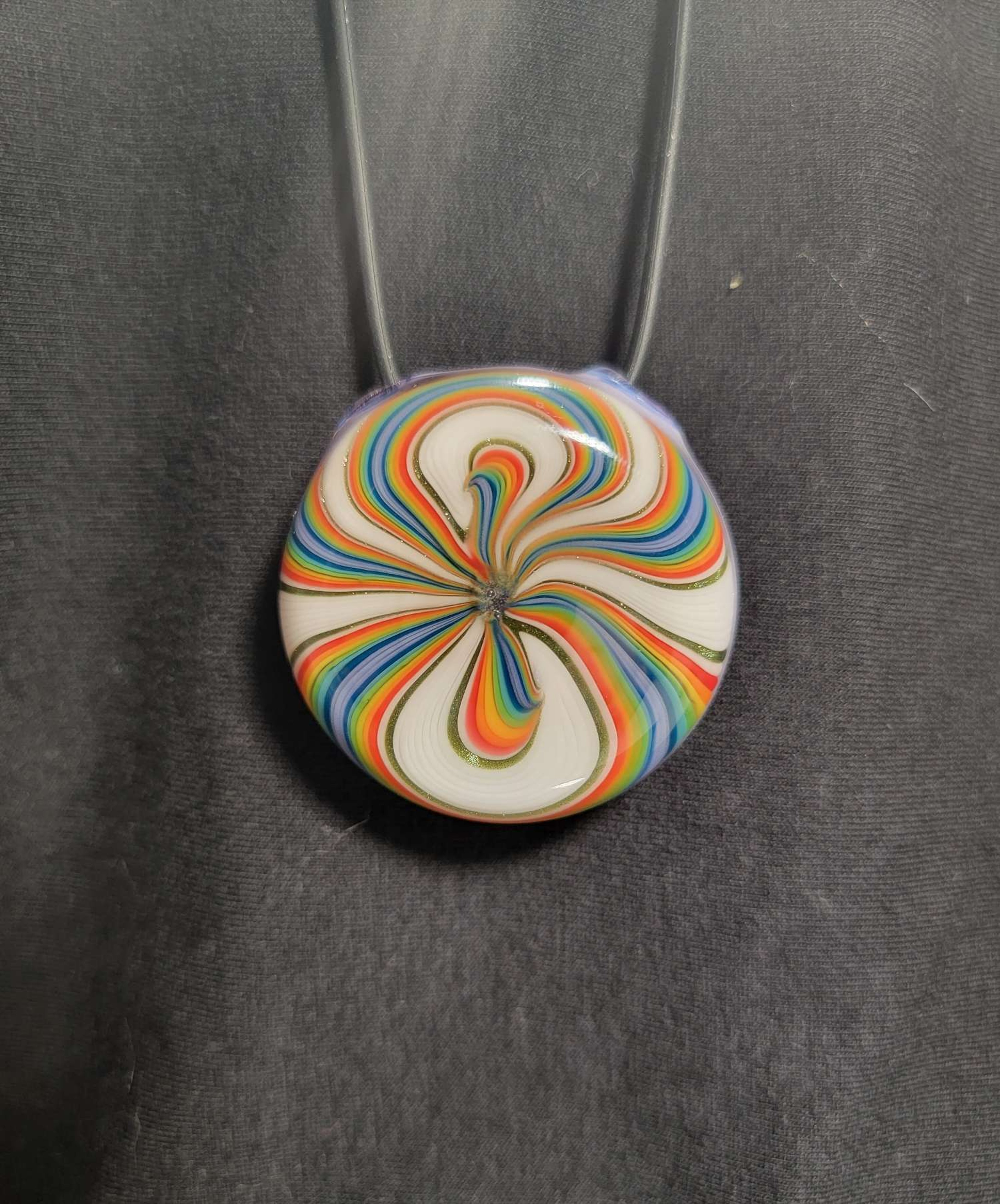 Rainbow hollow pendant #2 image 0
