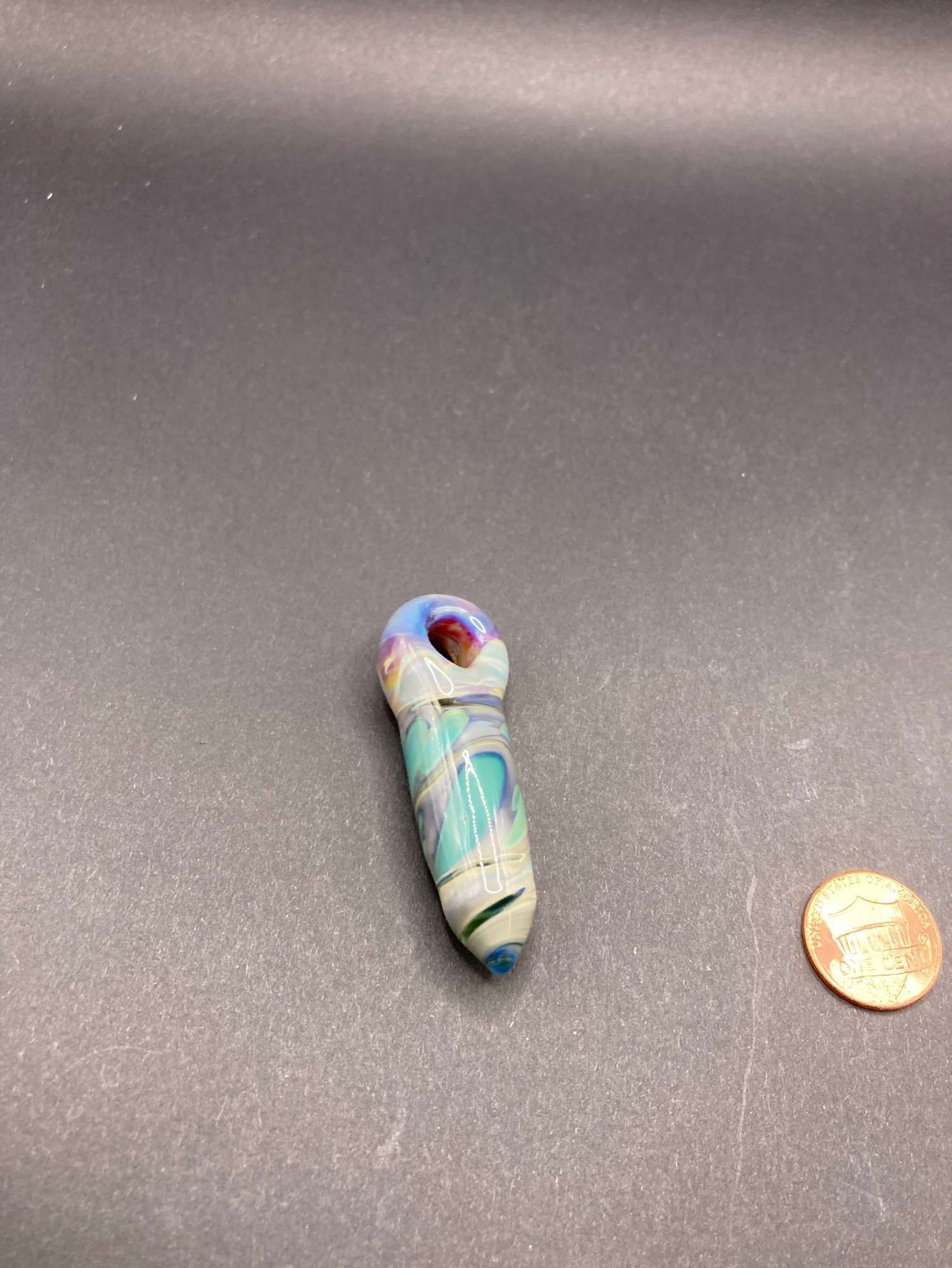 Preview pic of Obelisk pendant | cobalt fume n amber purple