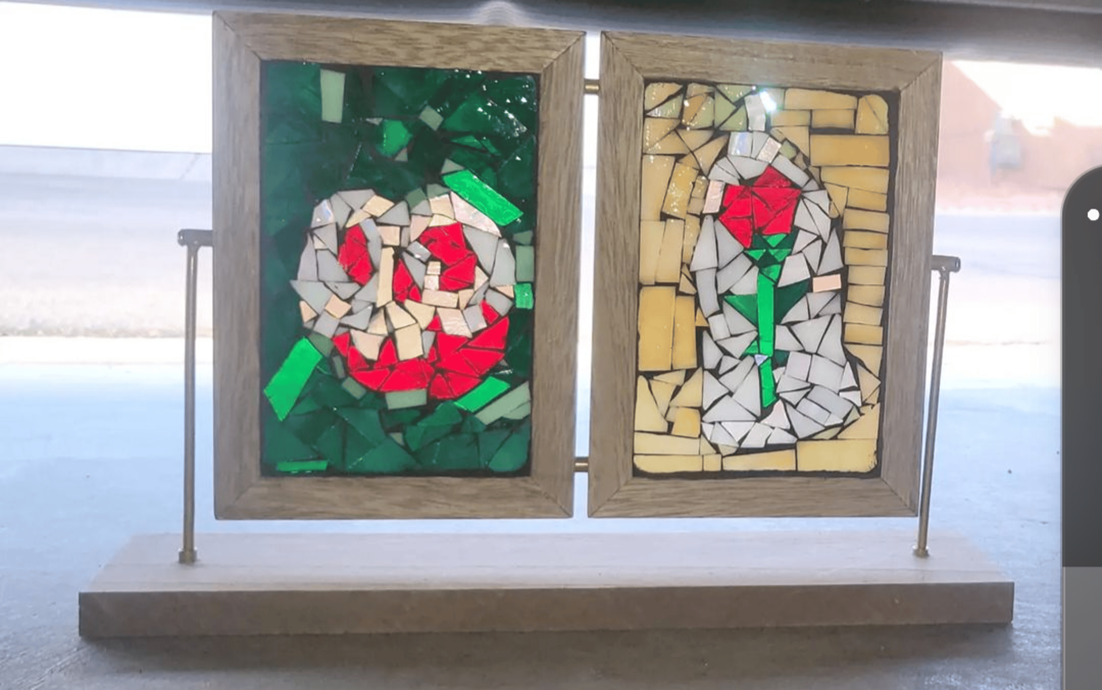 Preview pic of Swinging Frame Stained Glass on Glass