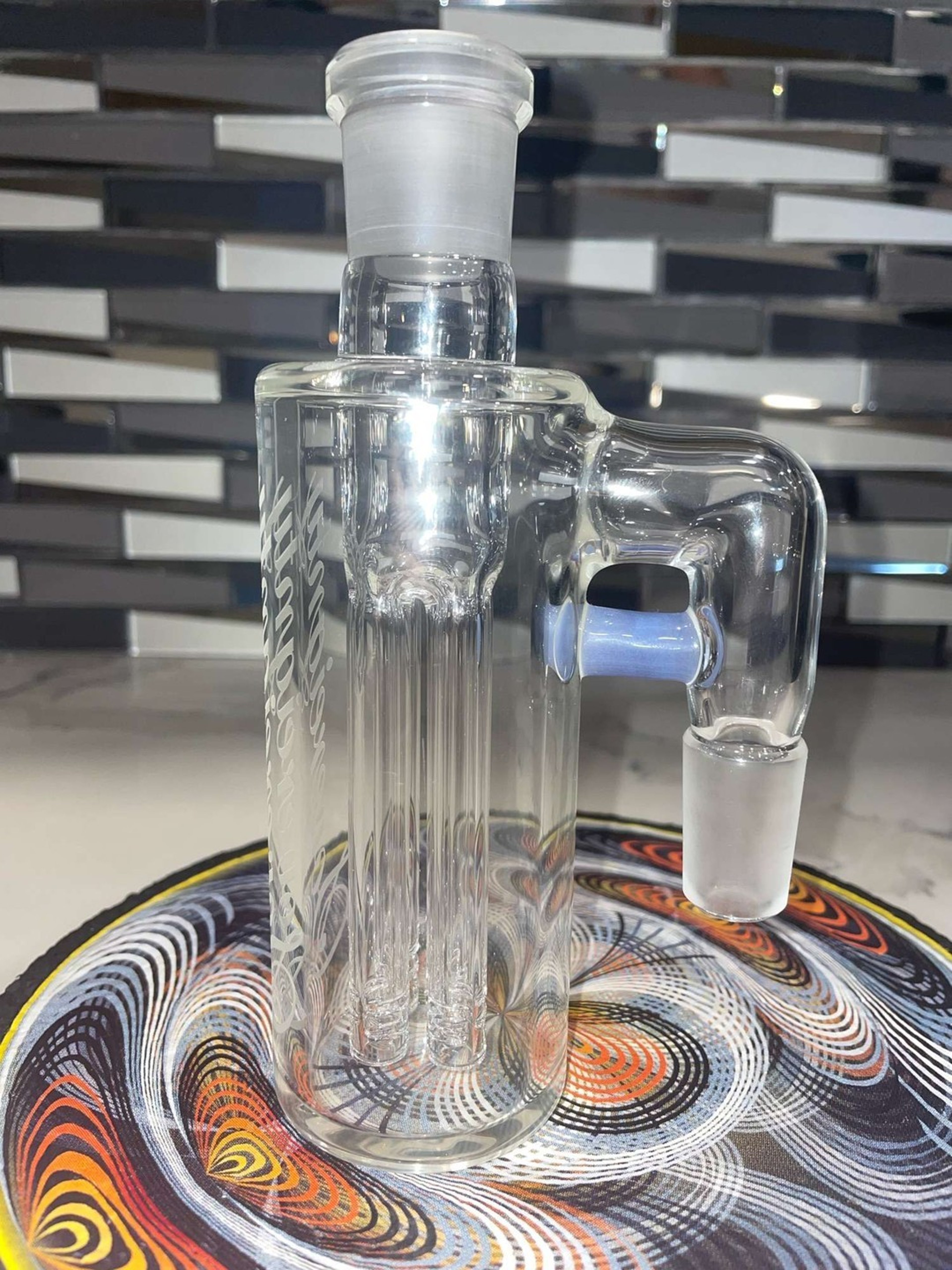 Preview pic of *PRICE DROP* Sovereignty Fixed 4 Arm Ash Catcher Accented In Blue Satin W/ Big Logo 