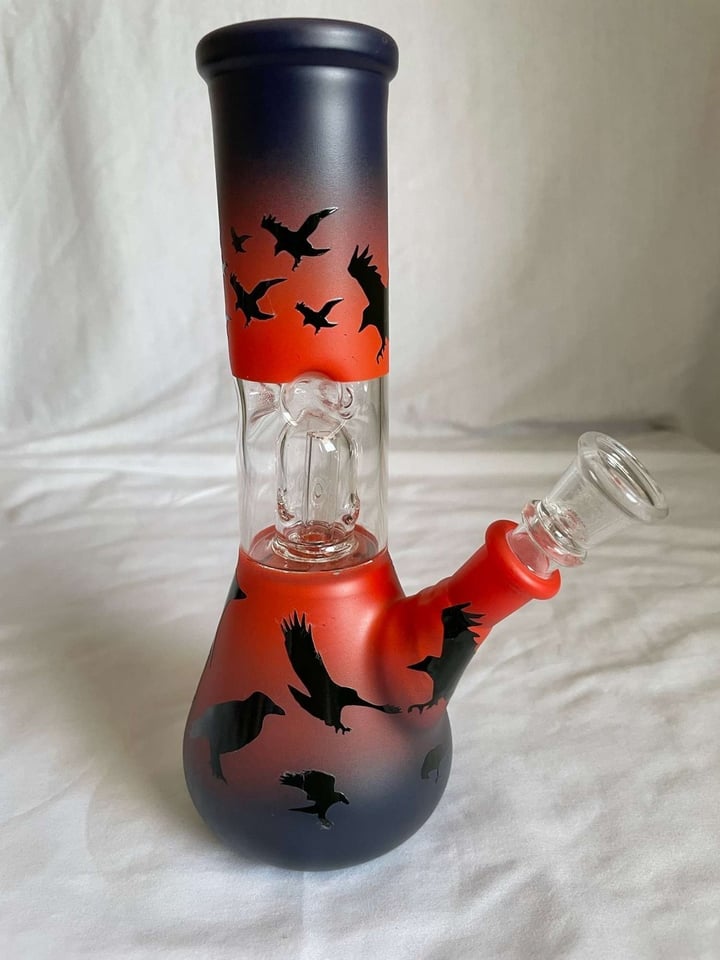 Witch & Crow 8” Pyrex Glass Bong Image 1