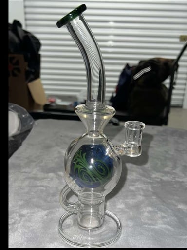 Preview pic of Sheldon Black Green & Blue Bong 