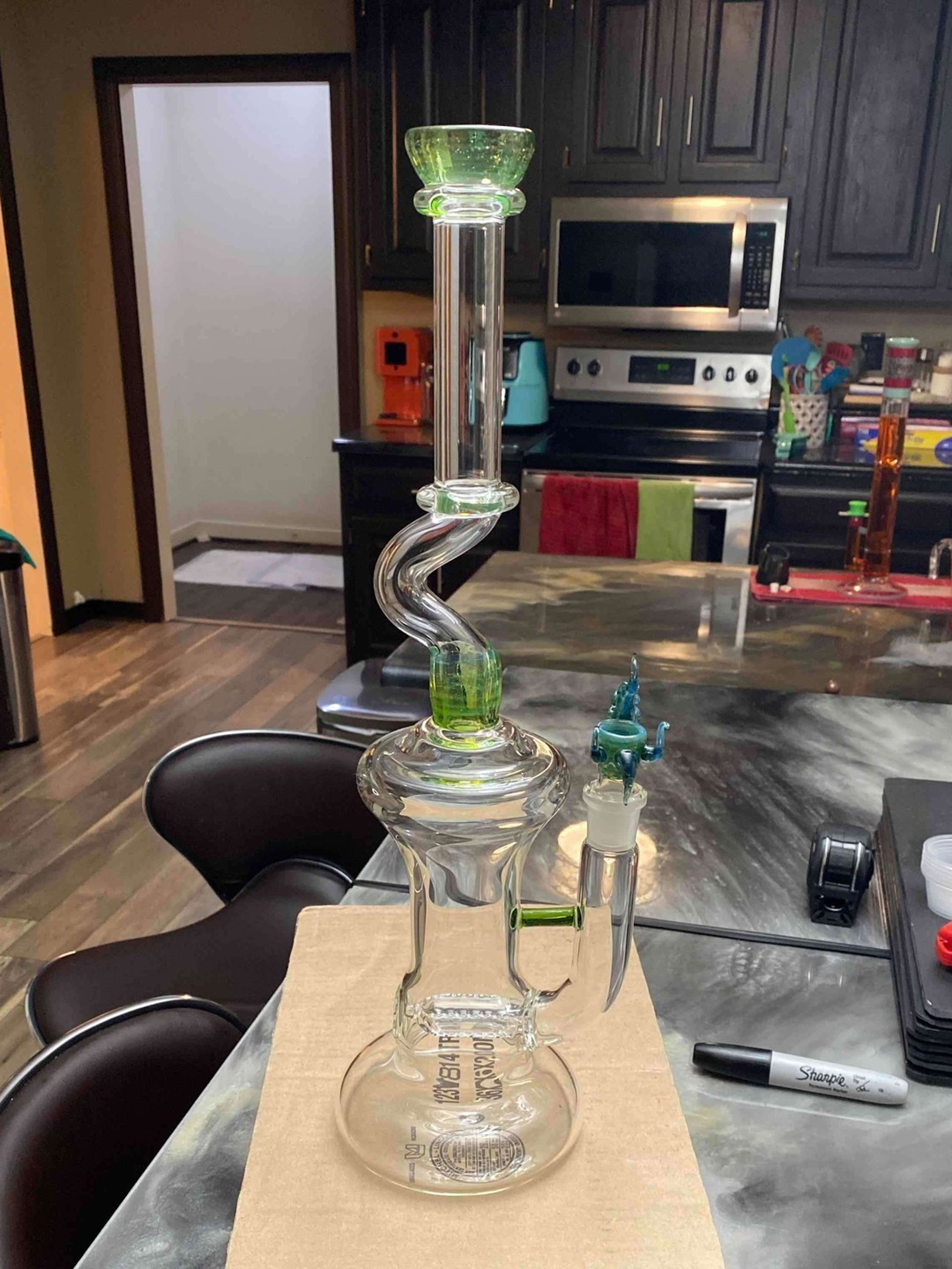 FireWithinGlass Hollowfoot w/ Hannya Glass 4hole image 0