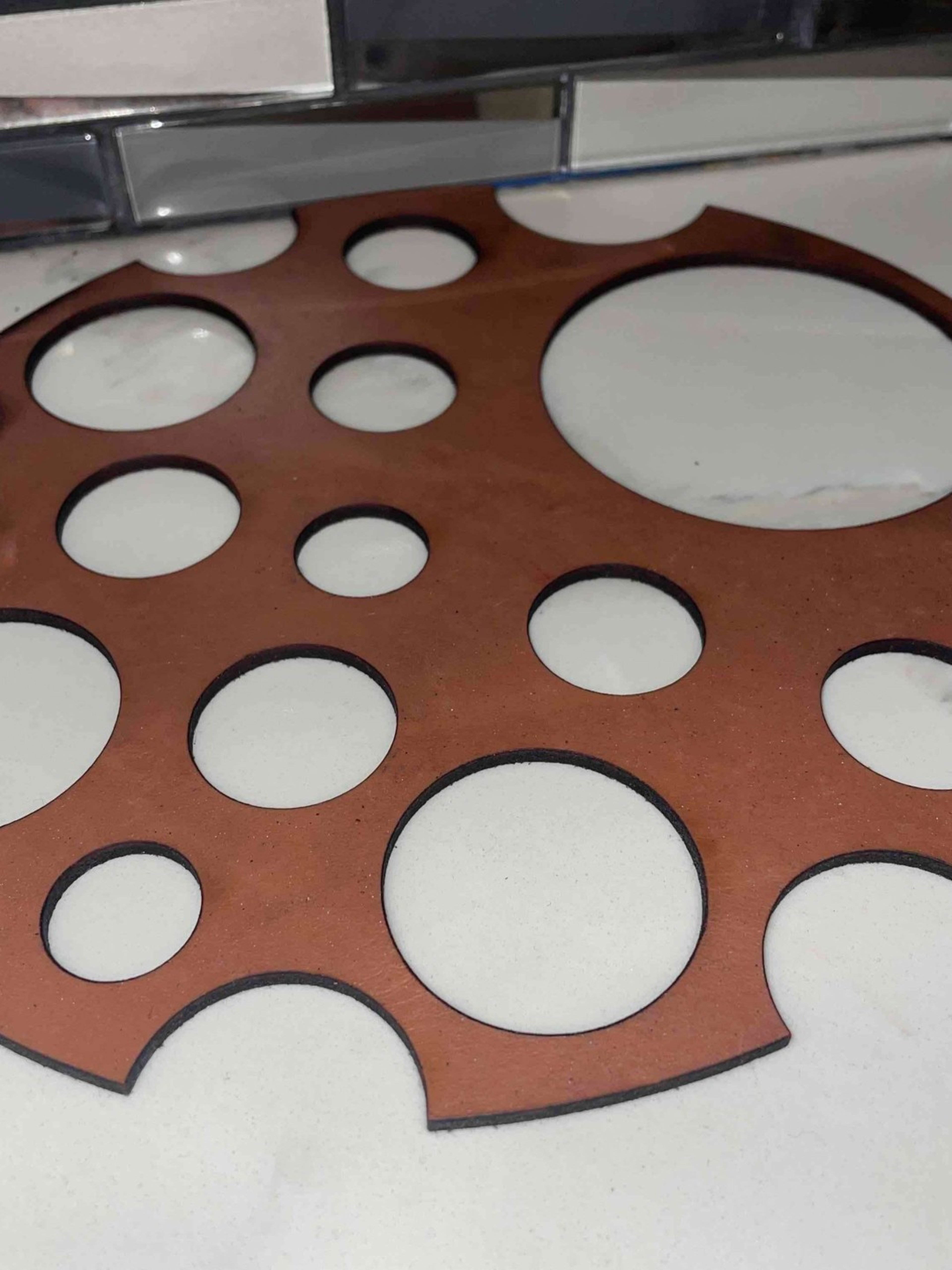 Swiss Perc Brown Leather Mat Numbered 18/50 image 0