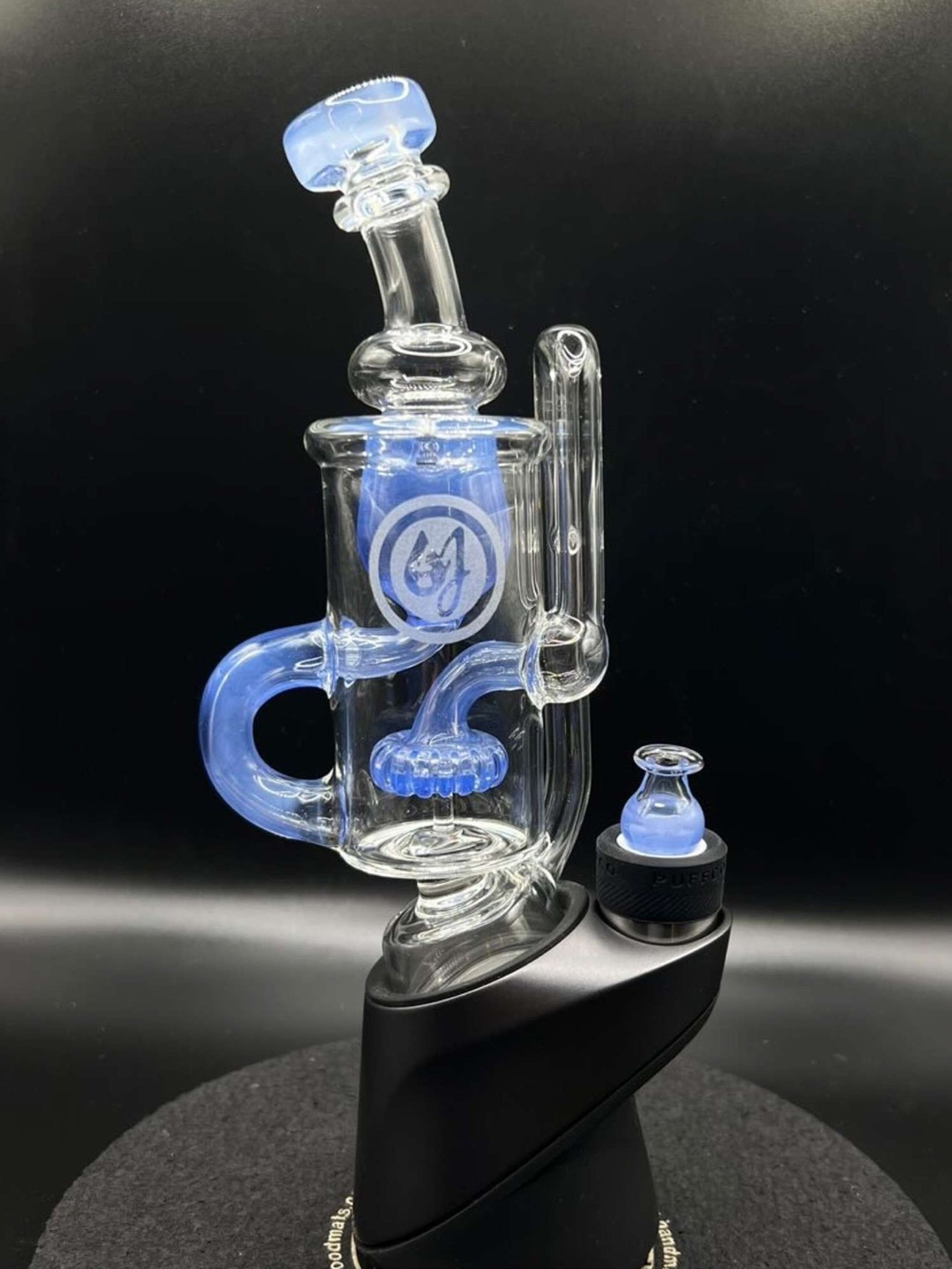 Blue Oj Flame Puffco Topper w/ Matching Bubble Cap image 0