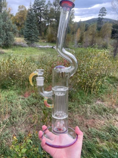 Preview pic of Sovereignty FA amber purple straight-foot, natty-neck peyote pillar w/matching slide