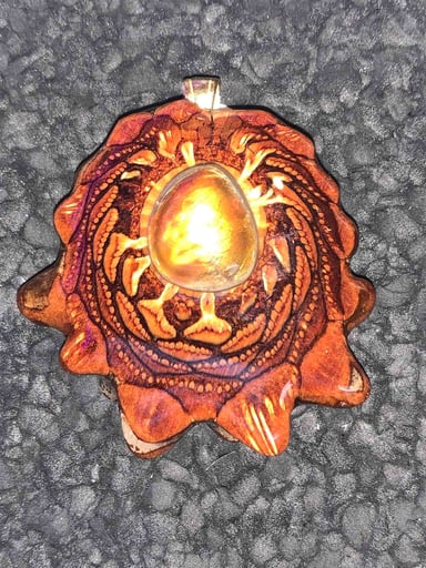 Preview pic of Third eye pinecone ammolite pendant 