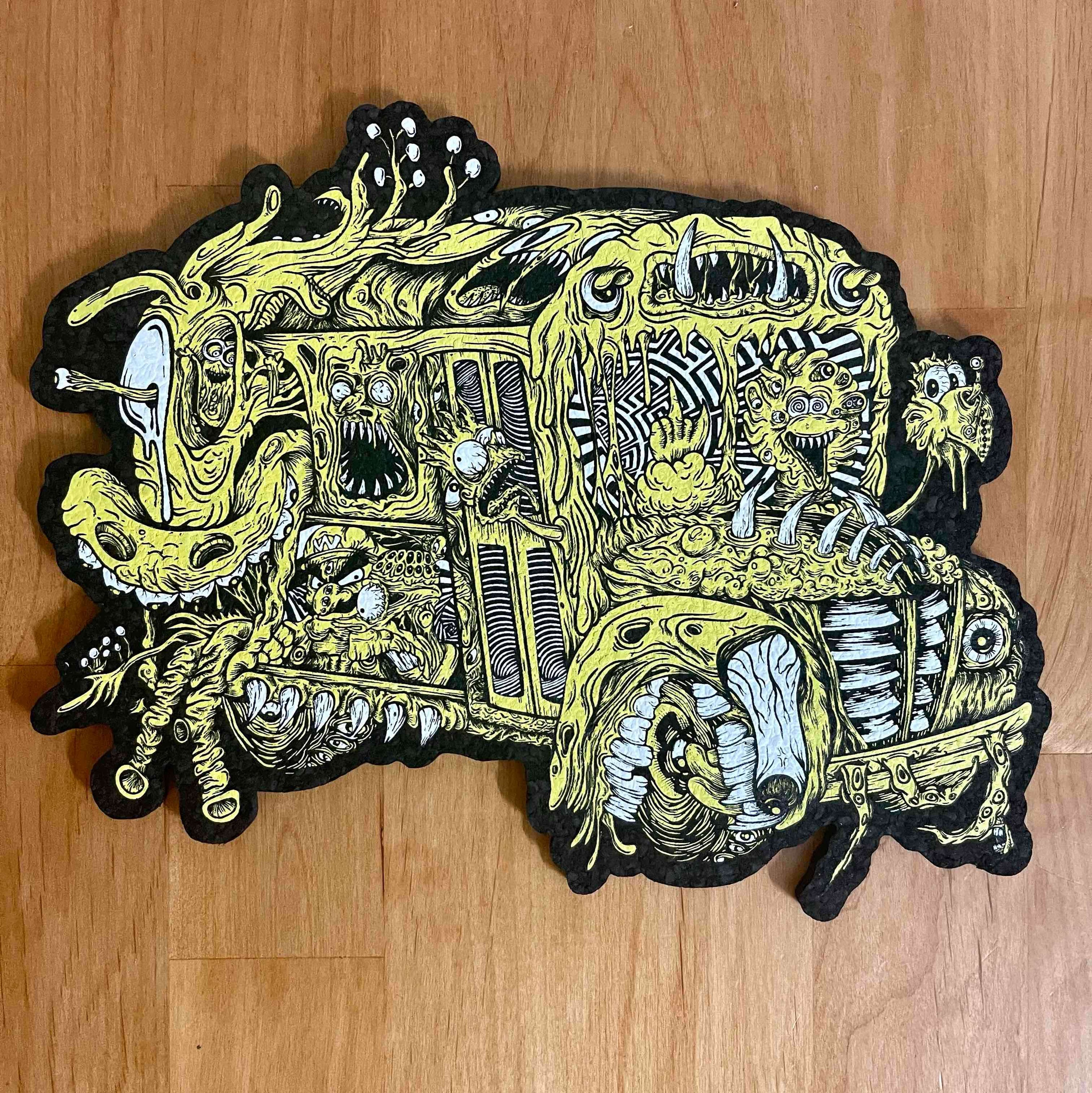 Preview pic of Sketchy Eddie “Team Yellow” moodmat, Brand New, 10/10 condition, Limited Edition, Full UV & Glow