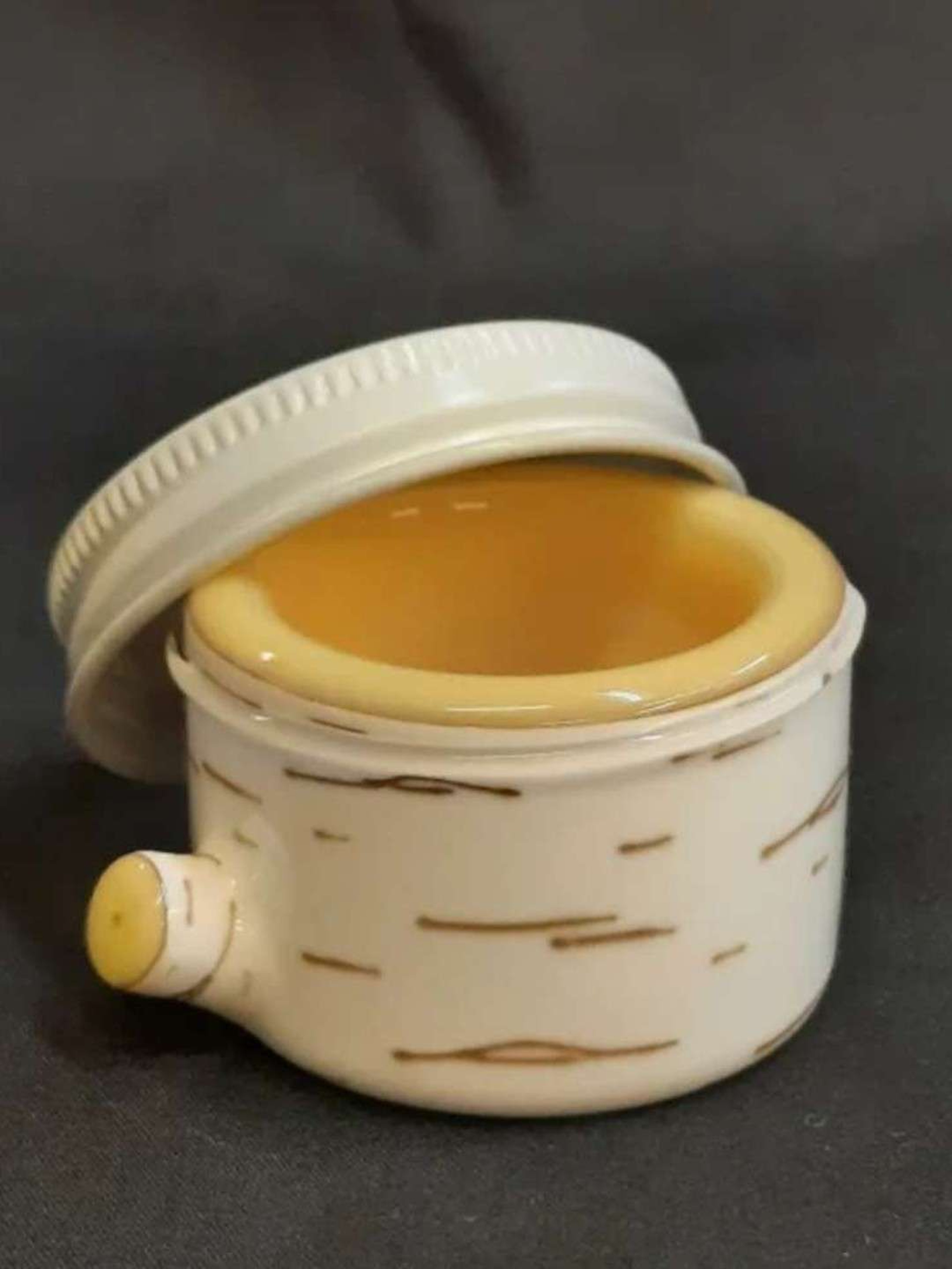 Foster glass birch tree jar with 2 lids image 0
