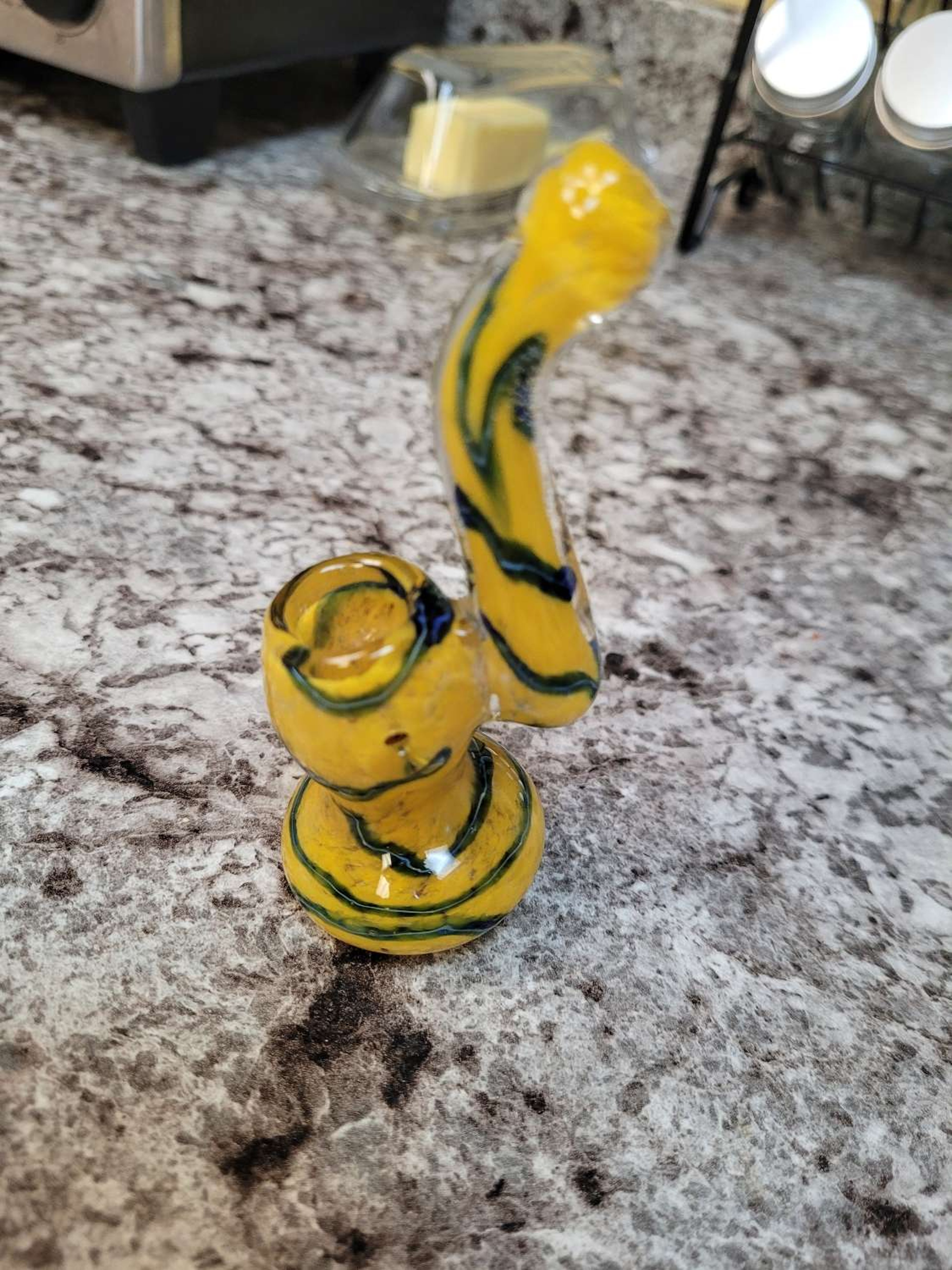 4 inch Yellow Bubbler image 0