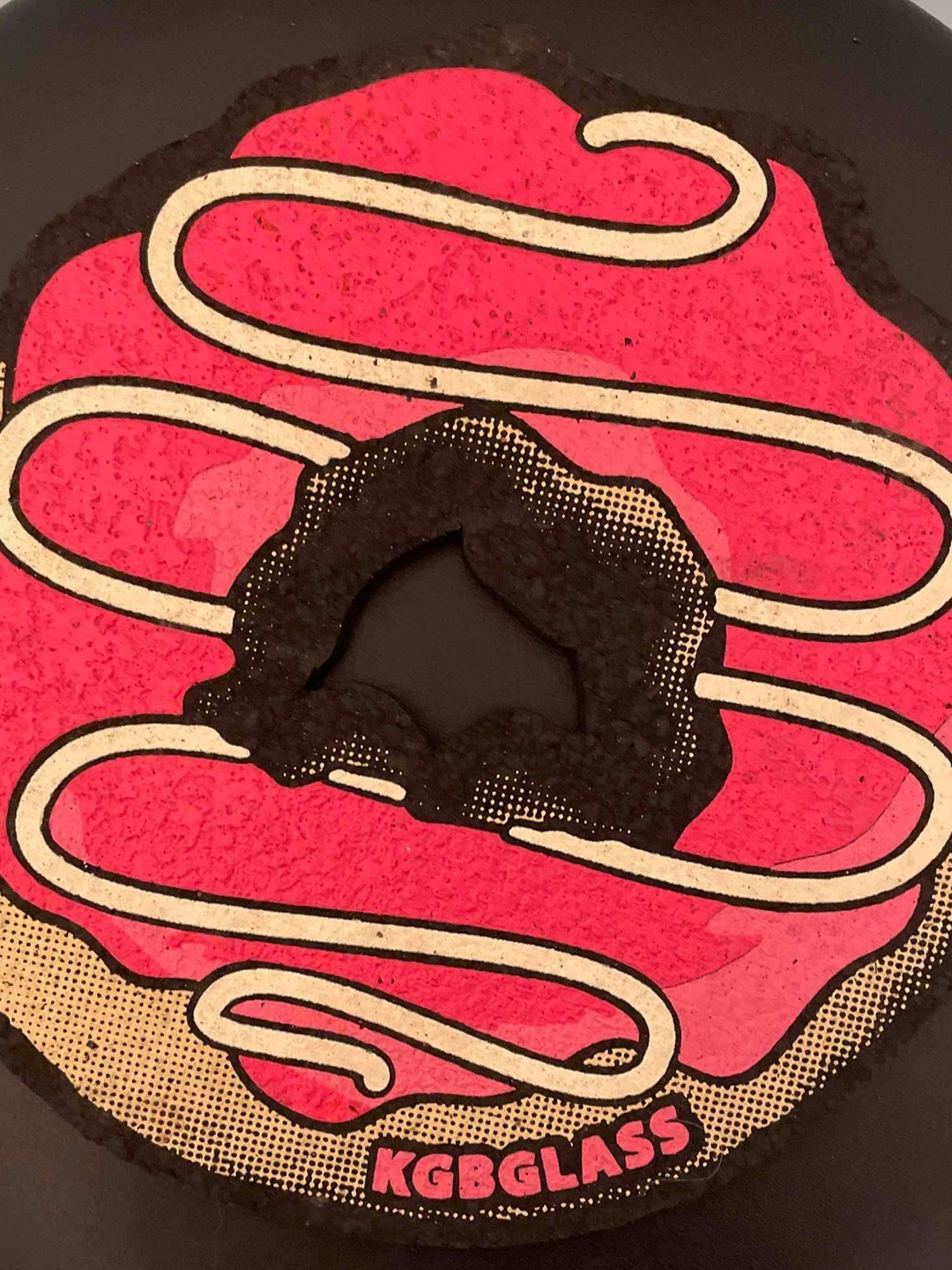LIMITED UV Strawberry Frosted Donut Mat by KGB Glass x Moodmats image 0