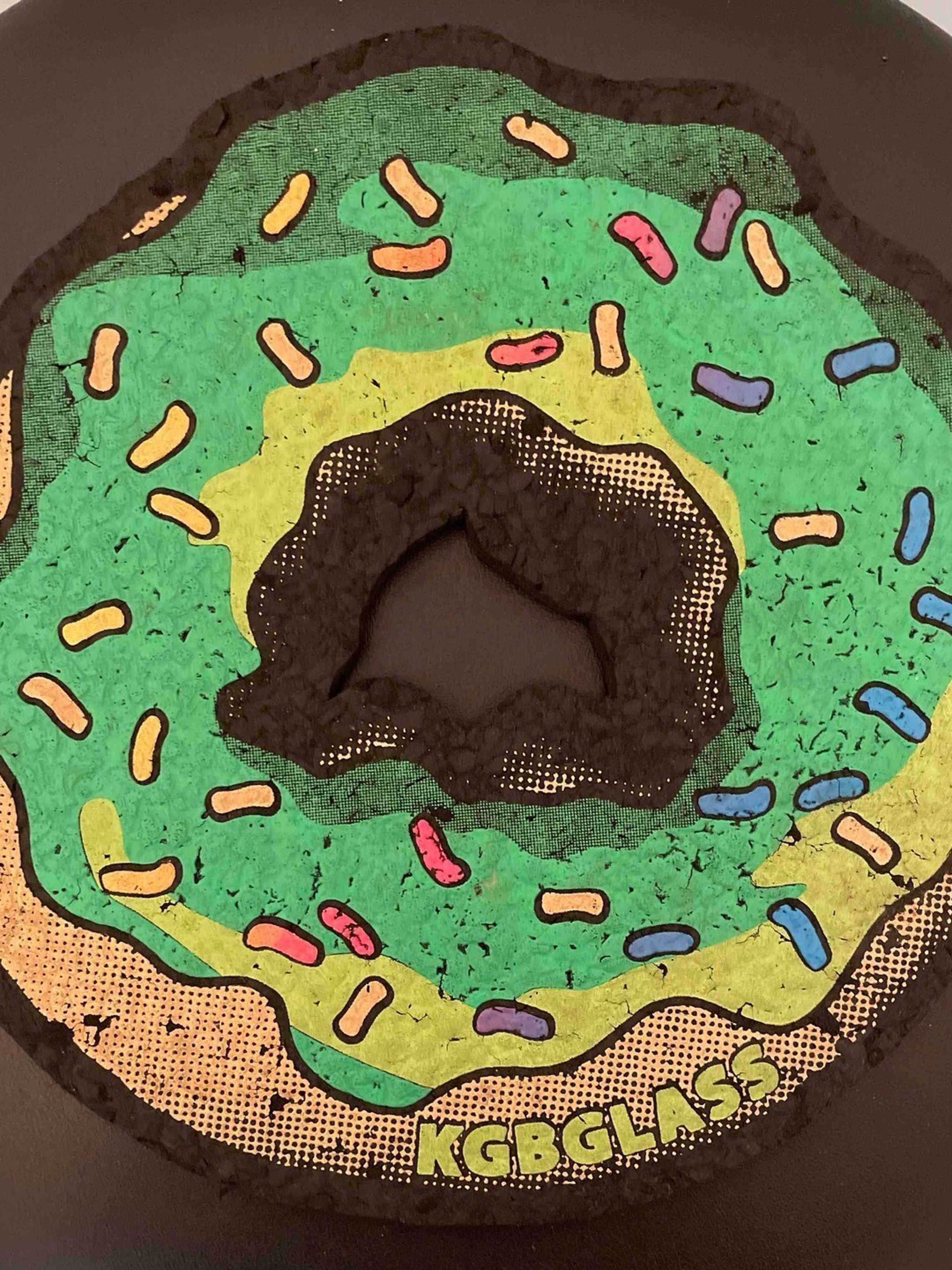 RARE UV Pistachio Frosted w Sprinkles Donut Mat by KGB Glass x Moodmats image 0