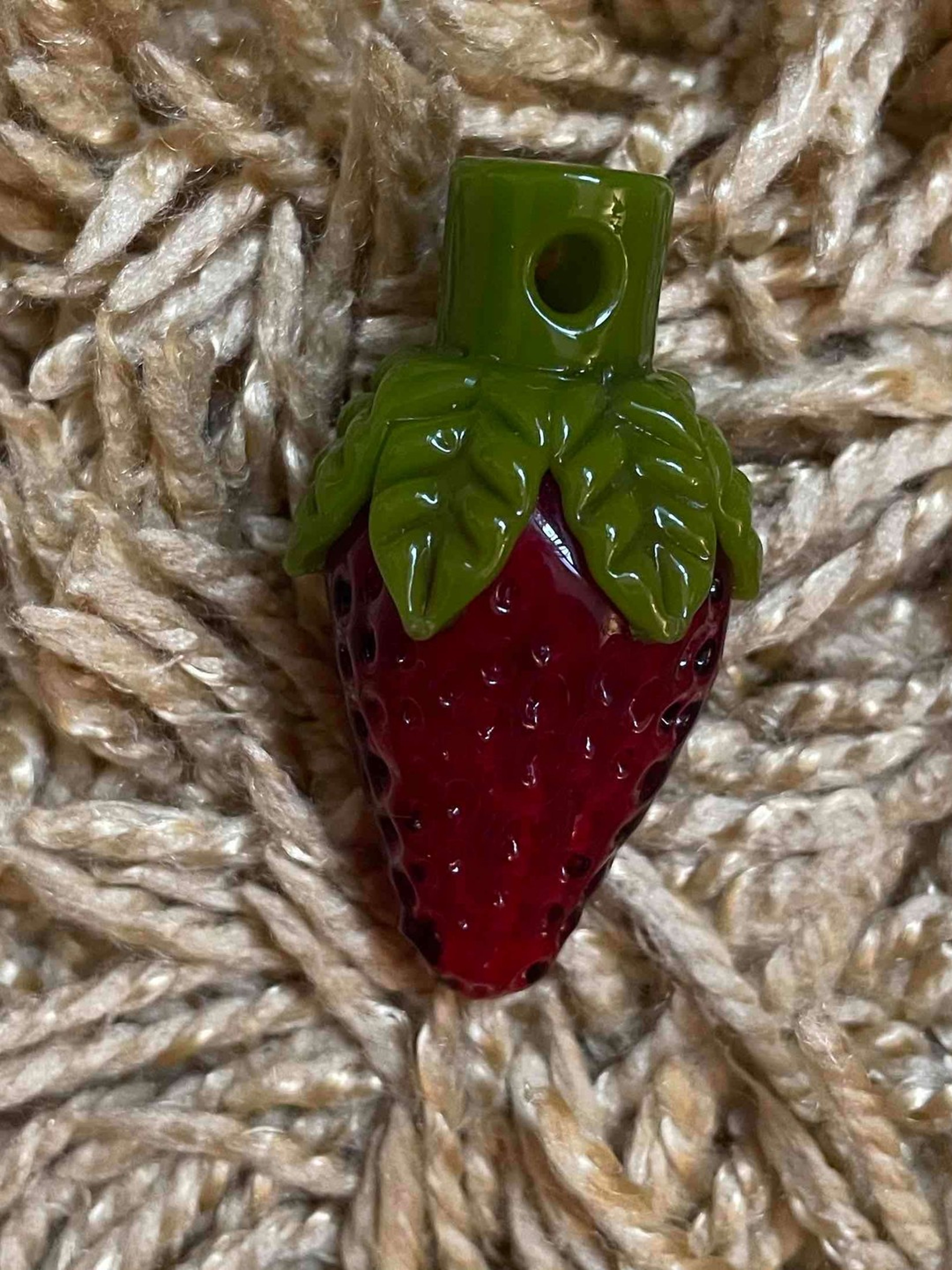 Strawberry glass pendant LRG image 0