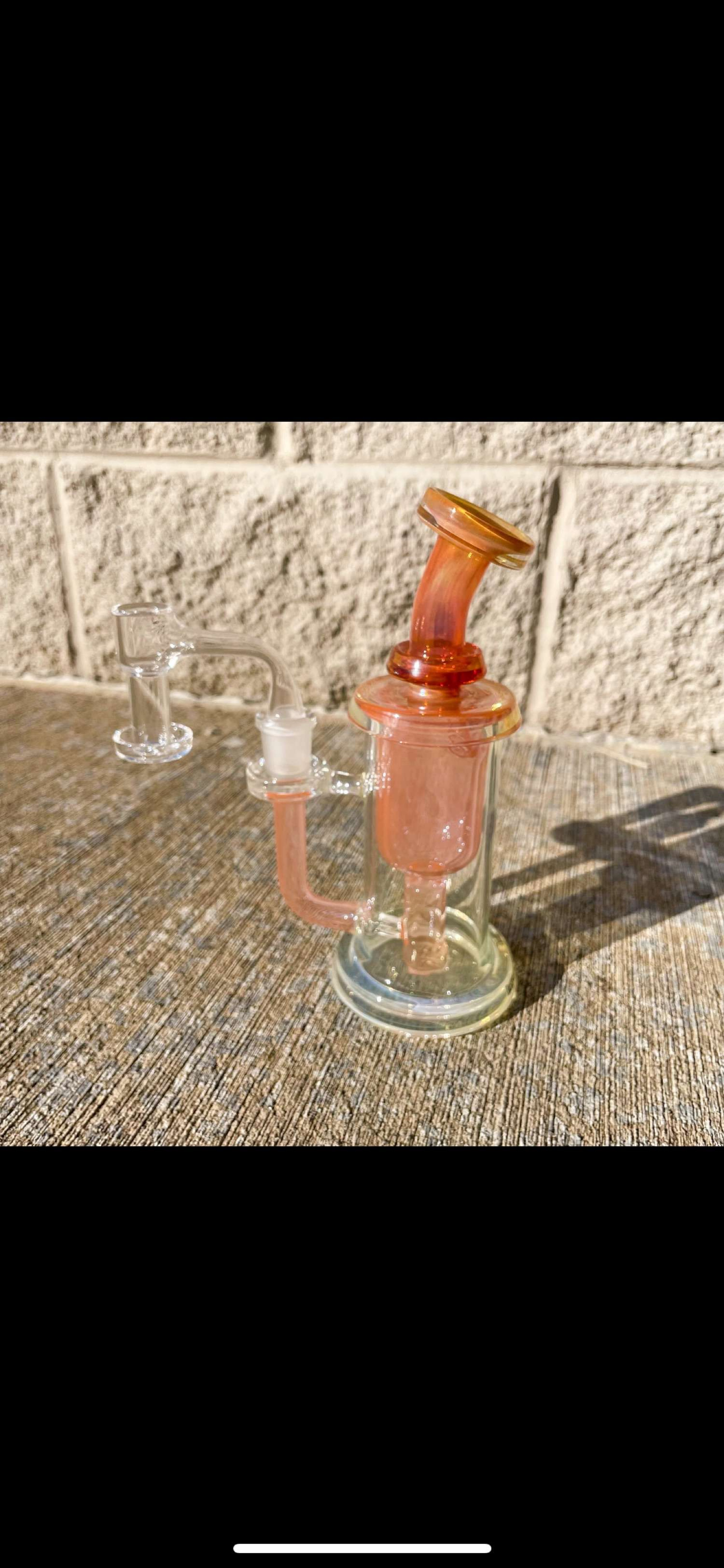 Preview pic of Leisure Incycler Dab Rig with 14mm Female Joint - Gold Fume