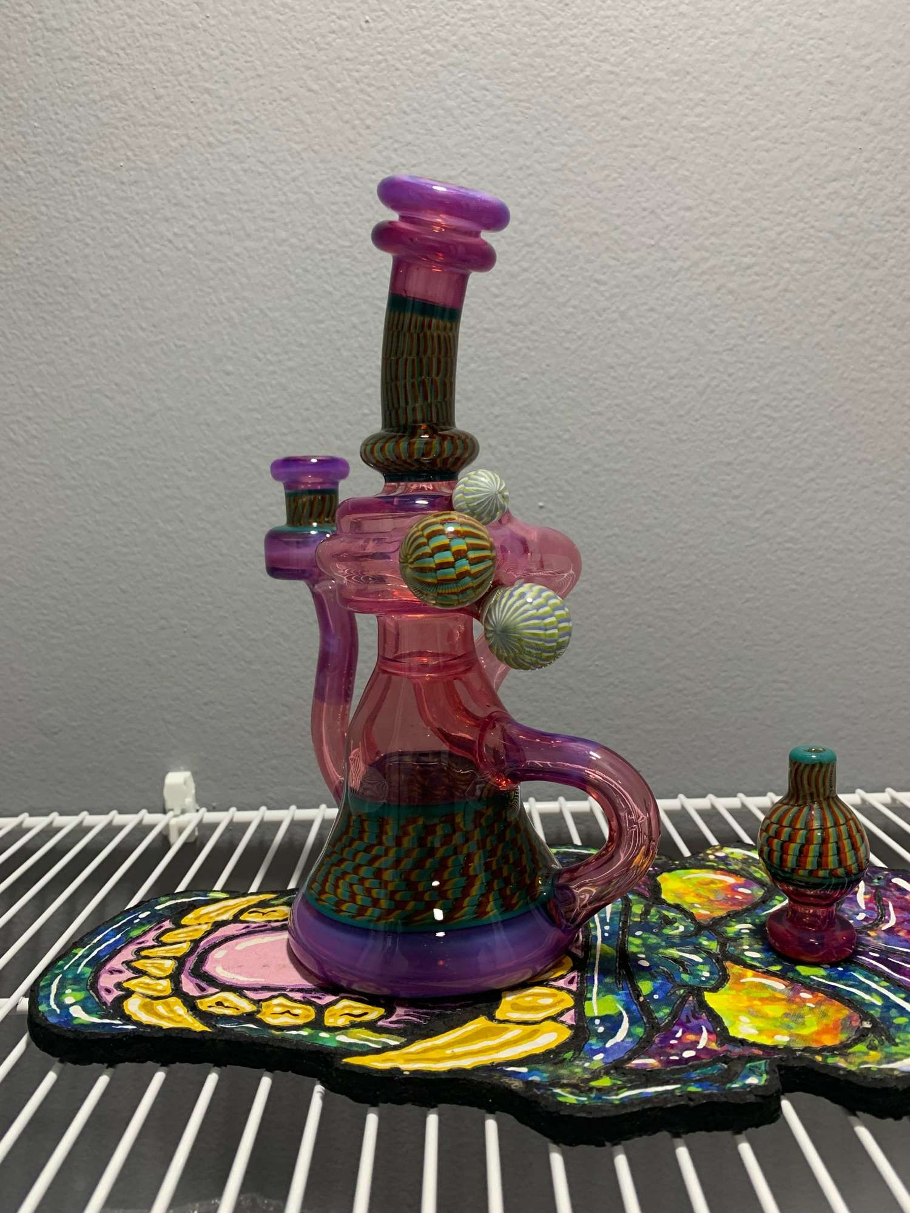 Conversion Glass Karmaline Recycler with Matching Ballcap image 0