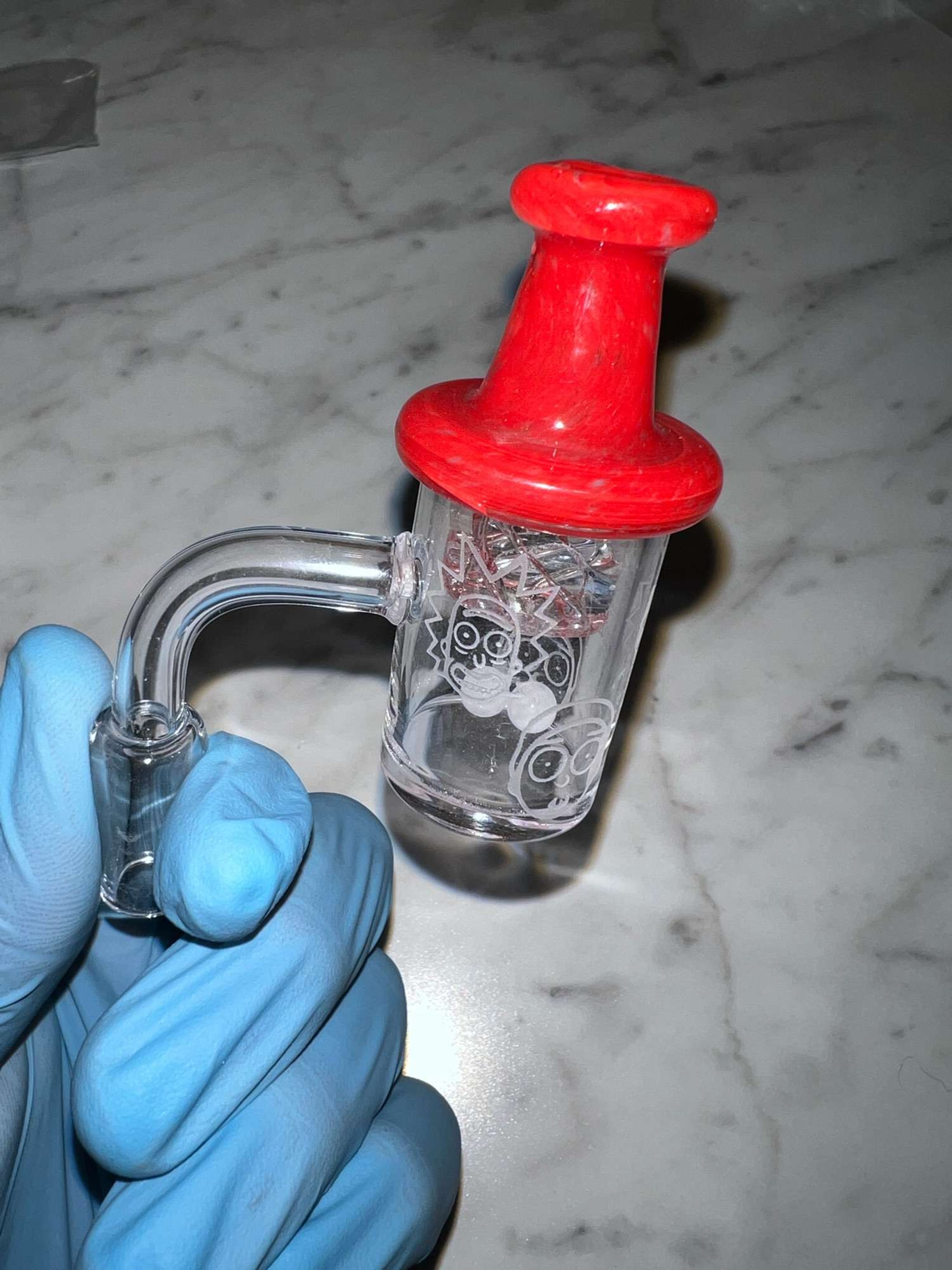 Preview pic of Rick & Morty Sandblasted Banger w Cap and pearls